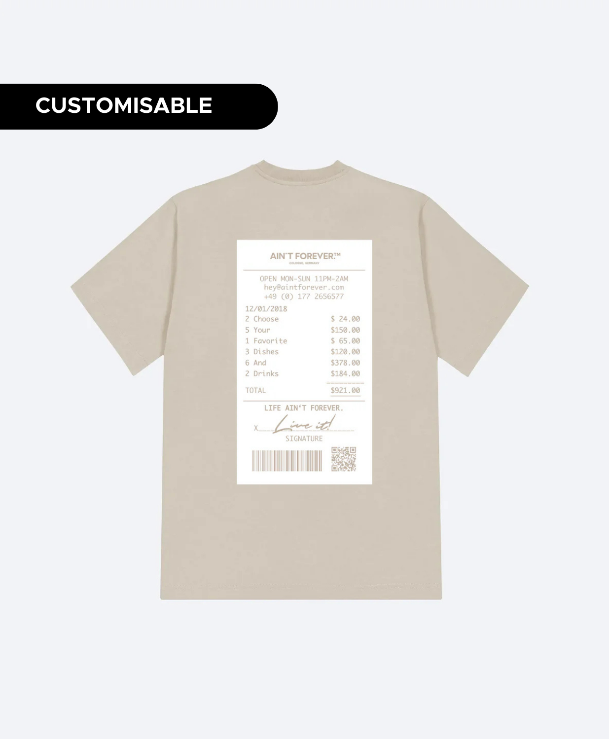 THE NIGHT OUT T-SHIRT (DESERT DUST/WHITE)