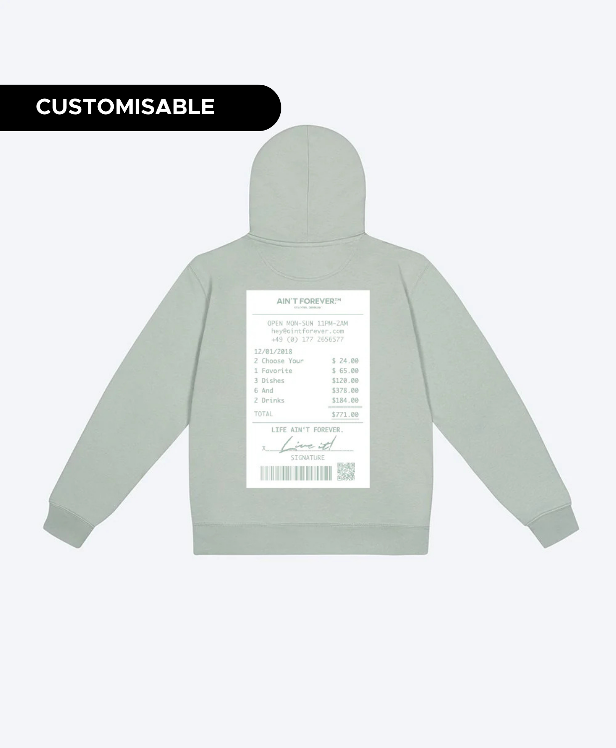 THE NIGHT OUT HOODIE (ALOE/WHITE)