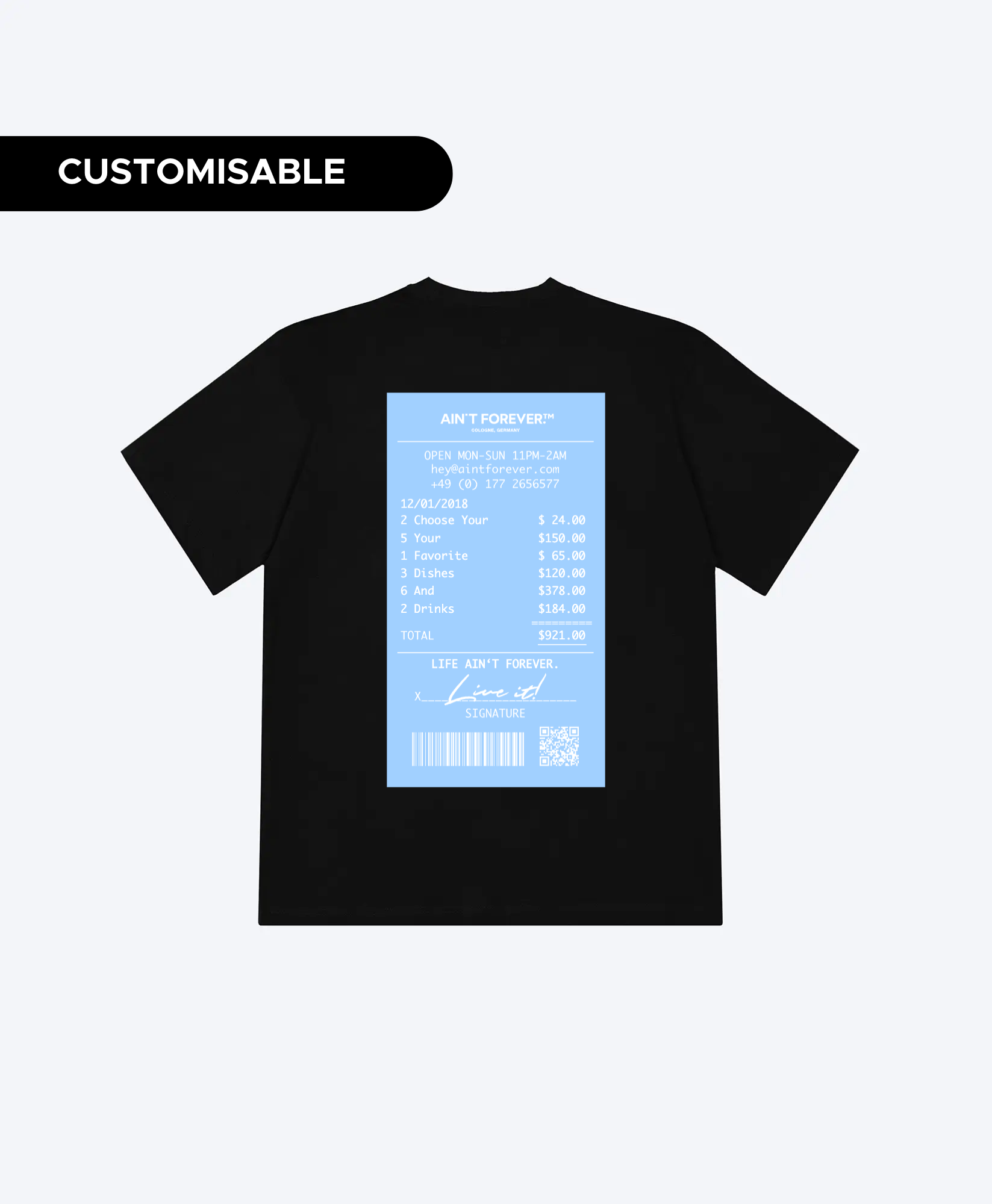 THE NIGHT OUT T-SHIRT (BLACK/LIGHT BLUE)