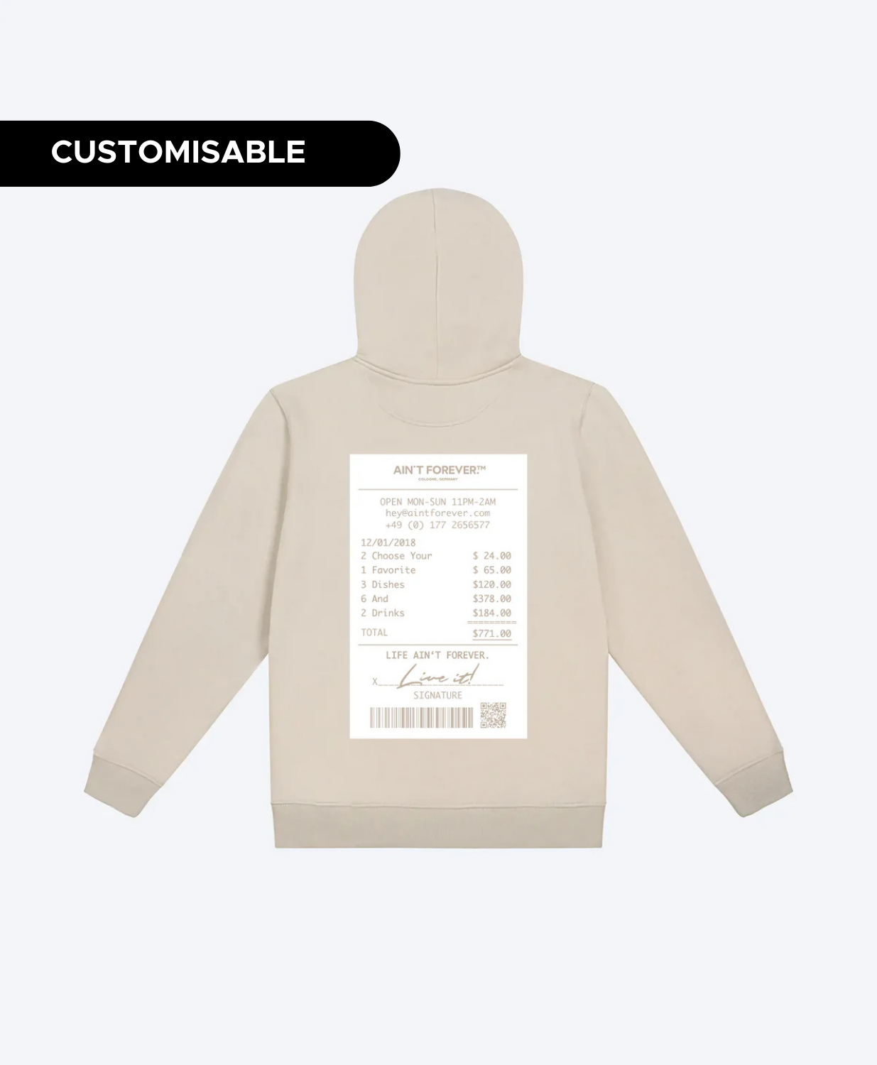 THE NIGHT OUT HOODIE (DESERT DUST/WHITE)