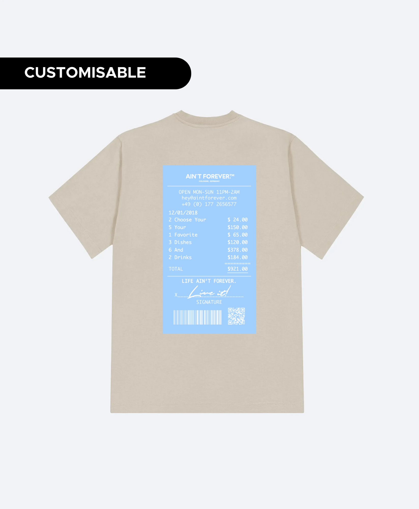 THE NIGHT OUT T-SHIRT (DESERT DUST/LIGHT BLUE)