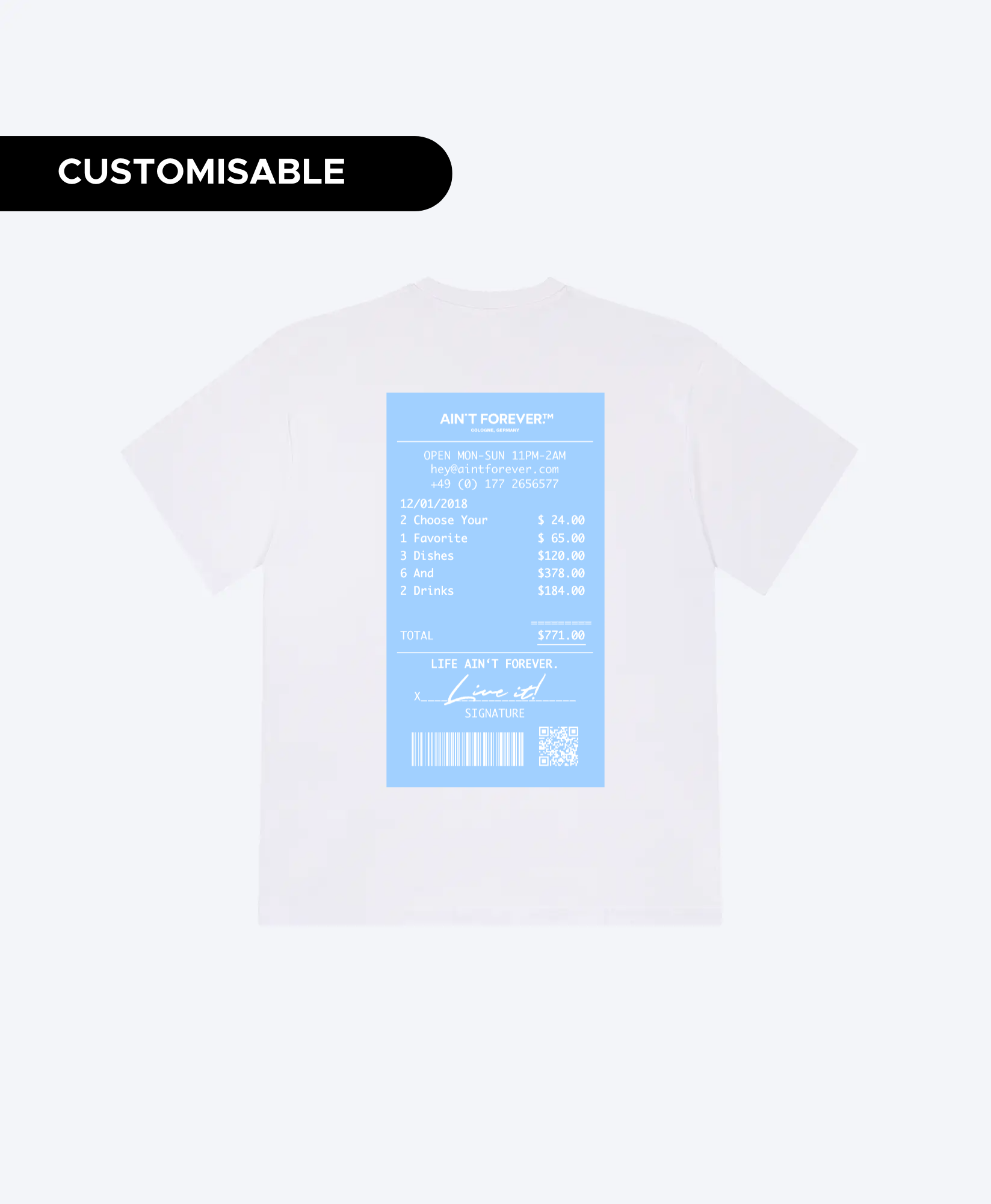 THE NIGHT OUT T-SHIRT (WHITE/LIGHT BLUE)