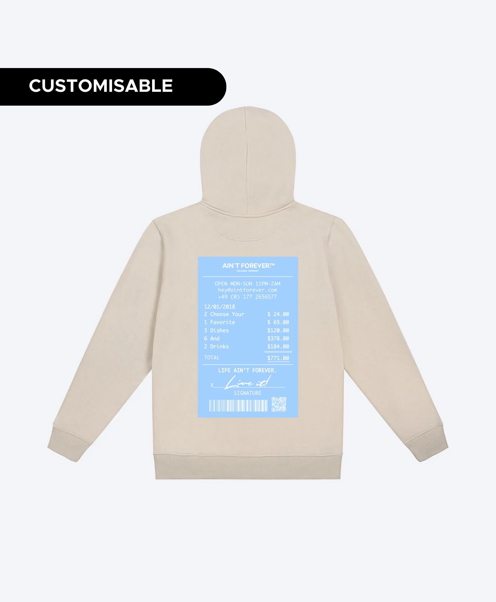 THE NIGHT OUT HOODIE (DESERT DUST/LIGHT BLUE)