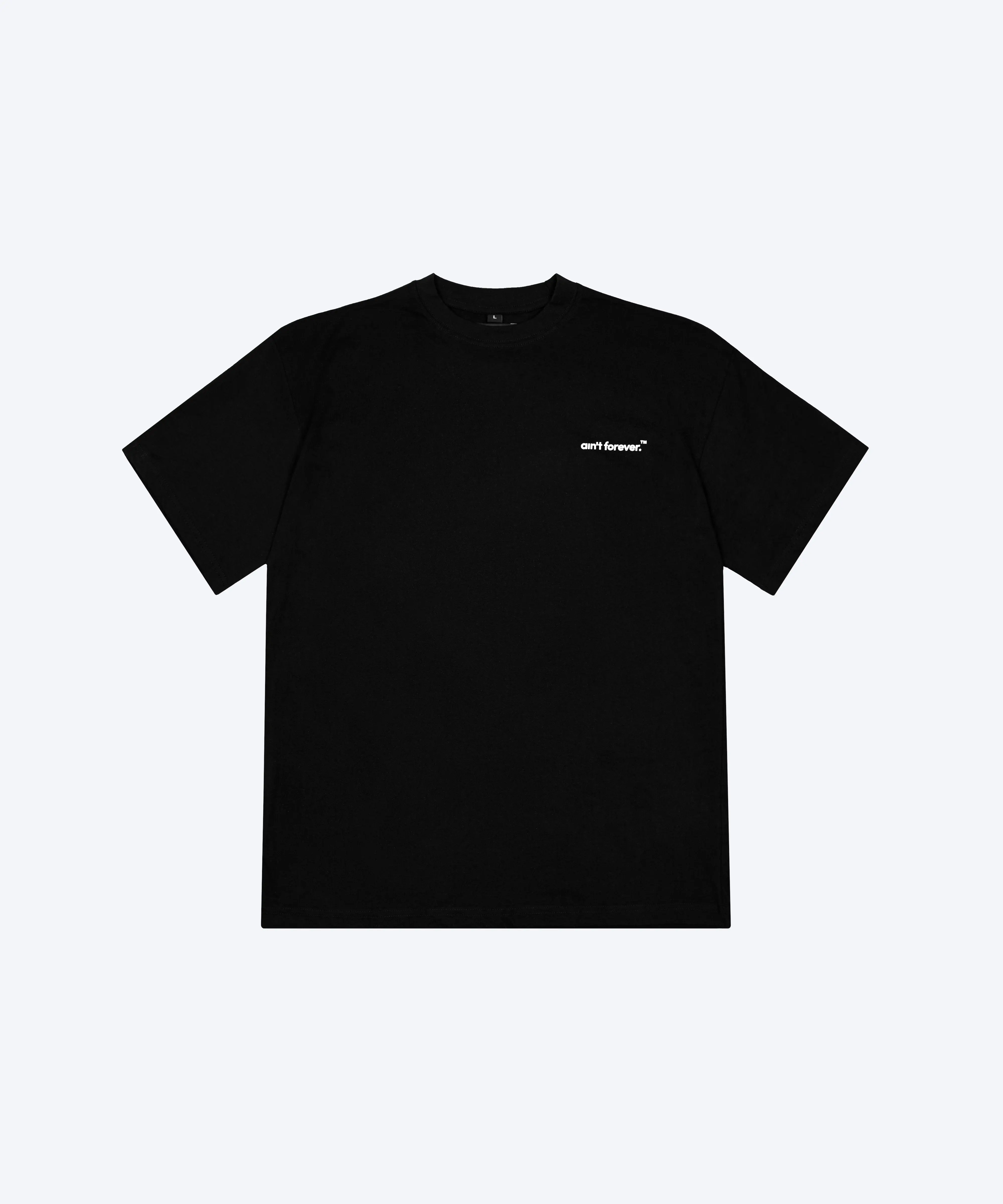 THE OVERSIZED BOARDING PASS T-SHIRT (BLACK / PASTEL BLUE / RED)