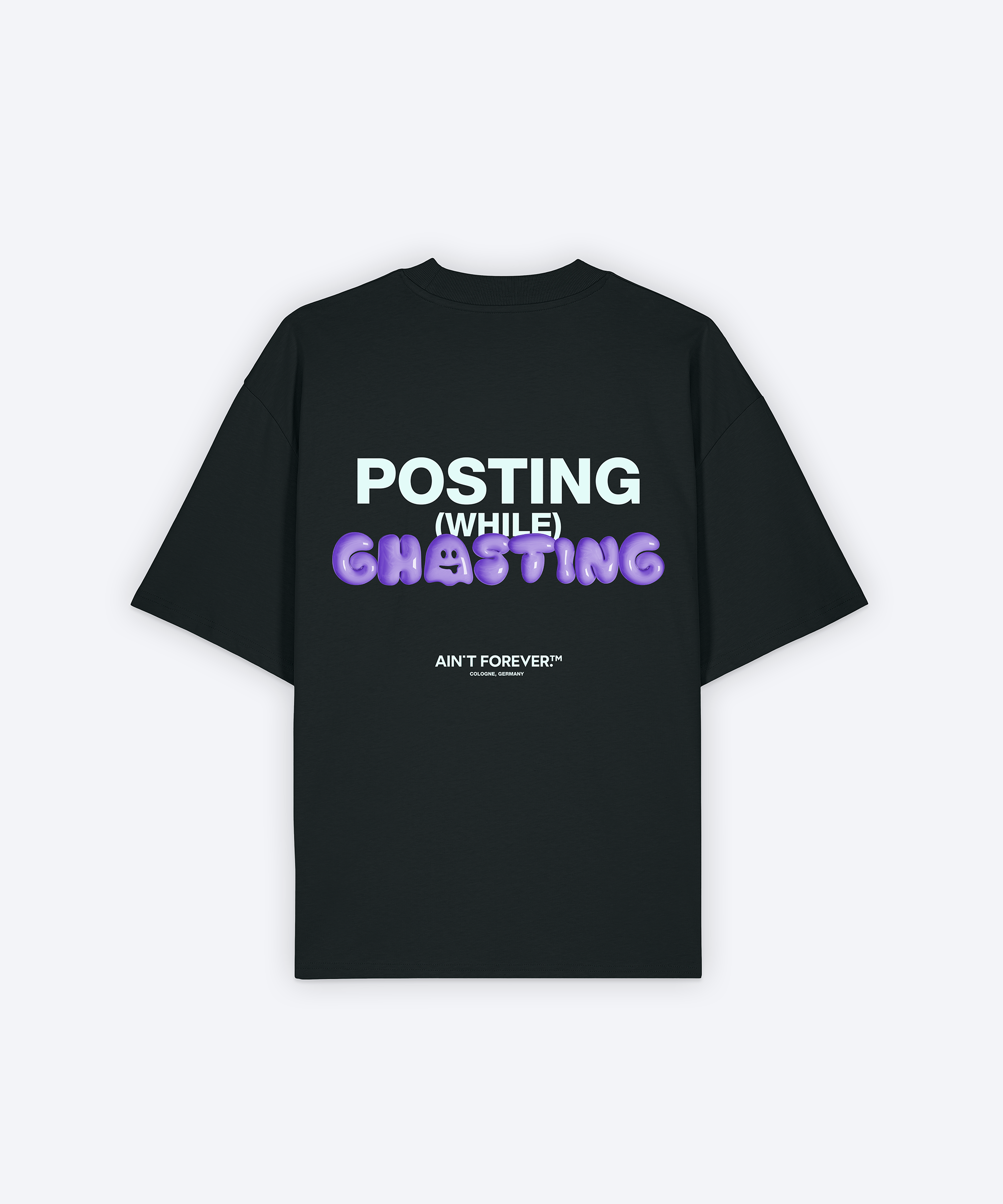 POSTING WHILE GHOSTING T-SHIRT (BLACK)