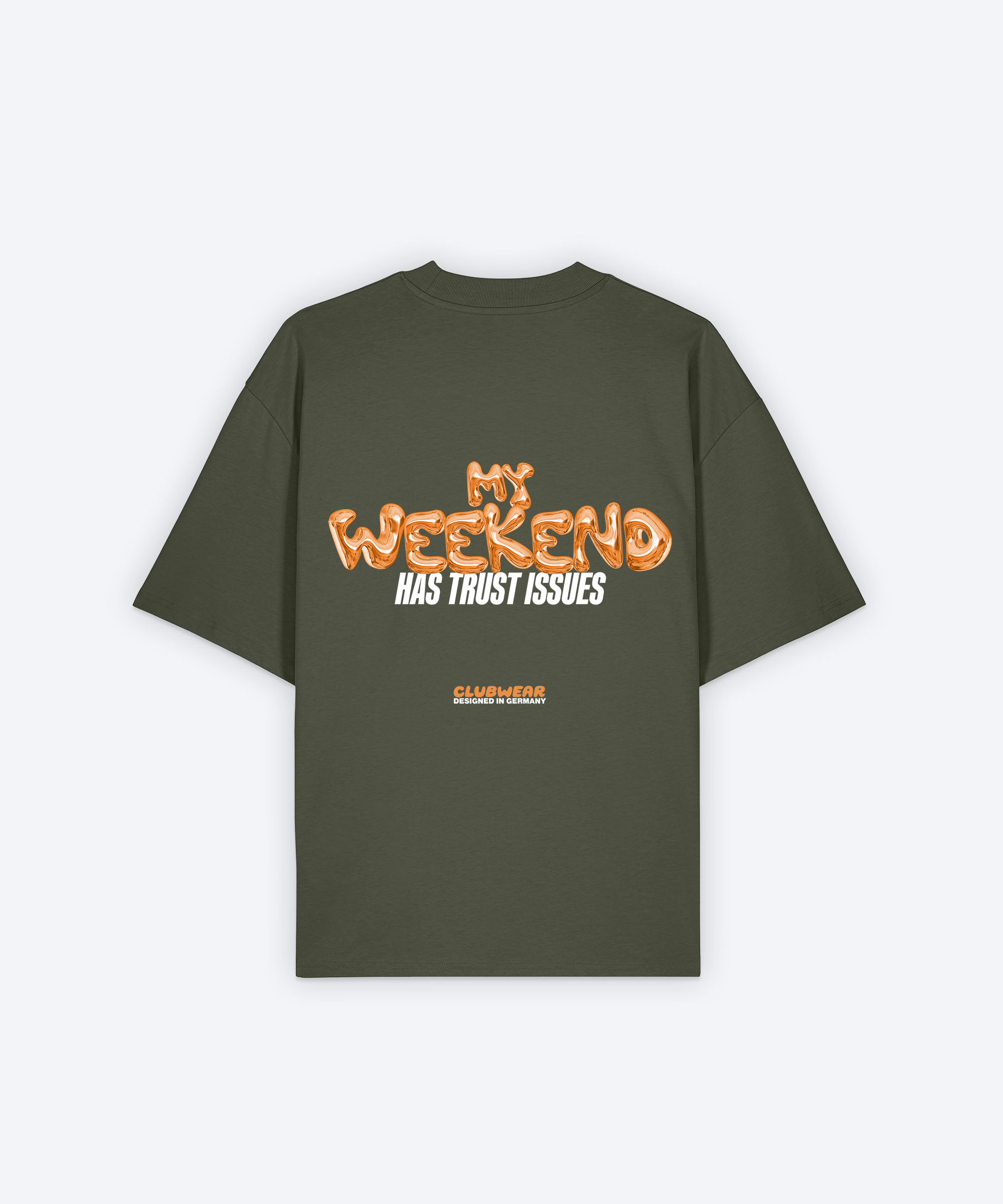 MY WEEKEND HAS TRUST ISSUES T-SHIRT (KHAKI)