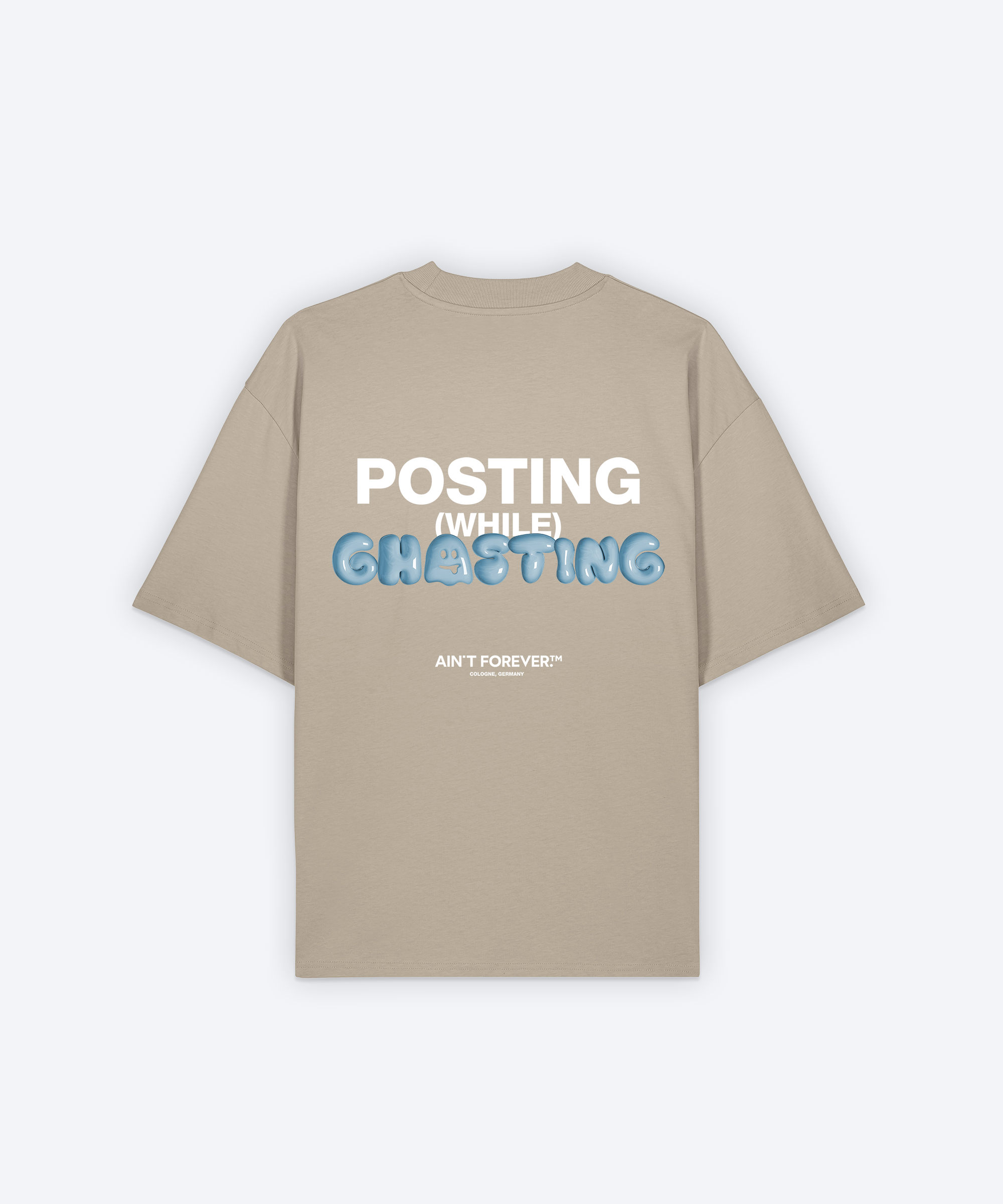 POSTING WHILE GHOSTING T-SHIRT (STONE)