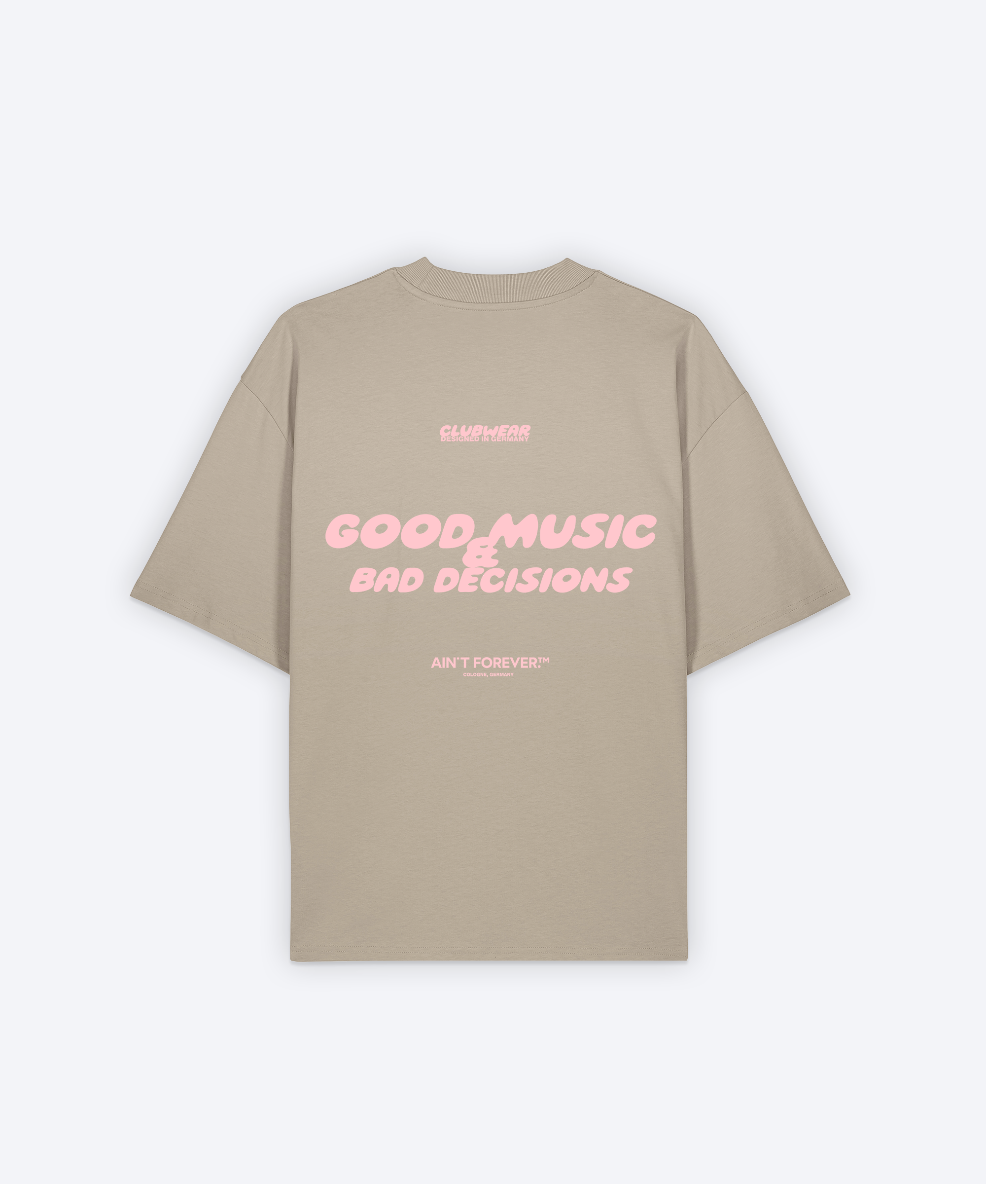 GOOD MUSIC & BAD DECISIONS T-SHIRT (STONE)