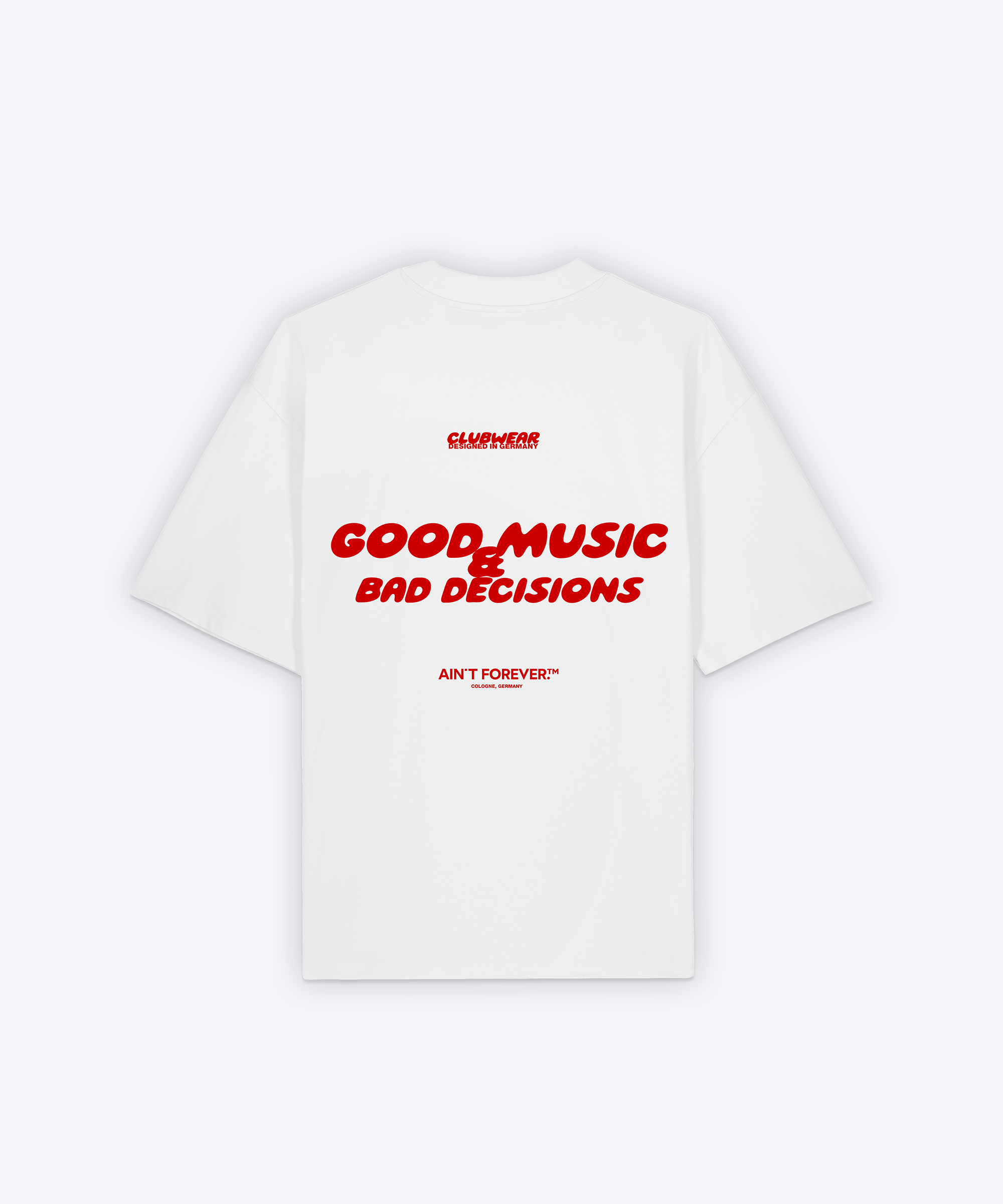 GOOD MUSIC & BAD DECISIONS T-SHIRT (WHITE)