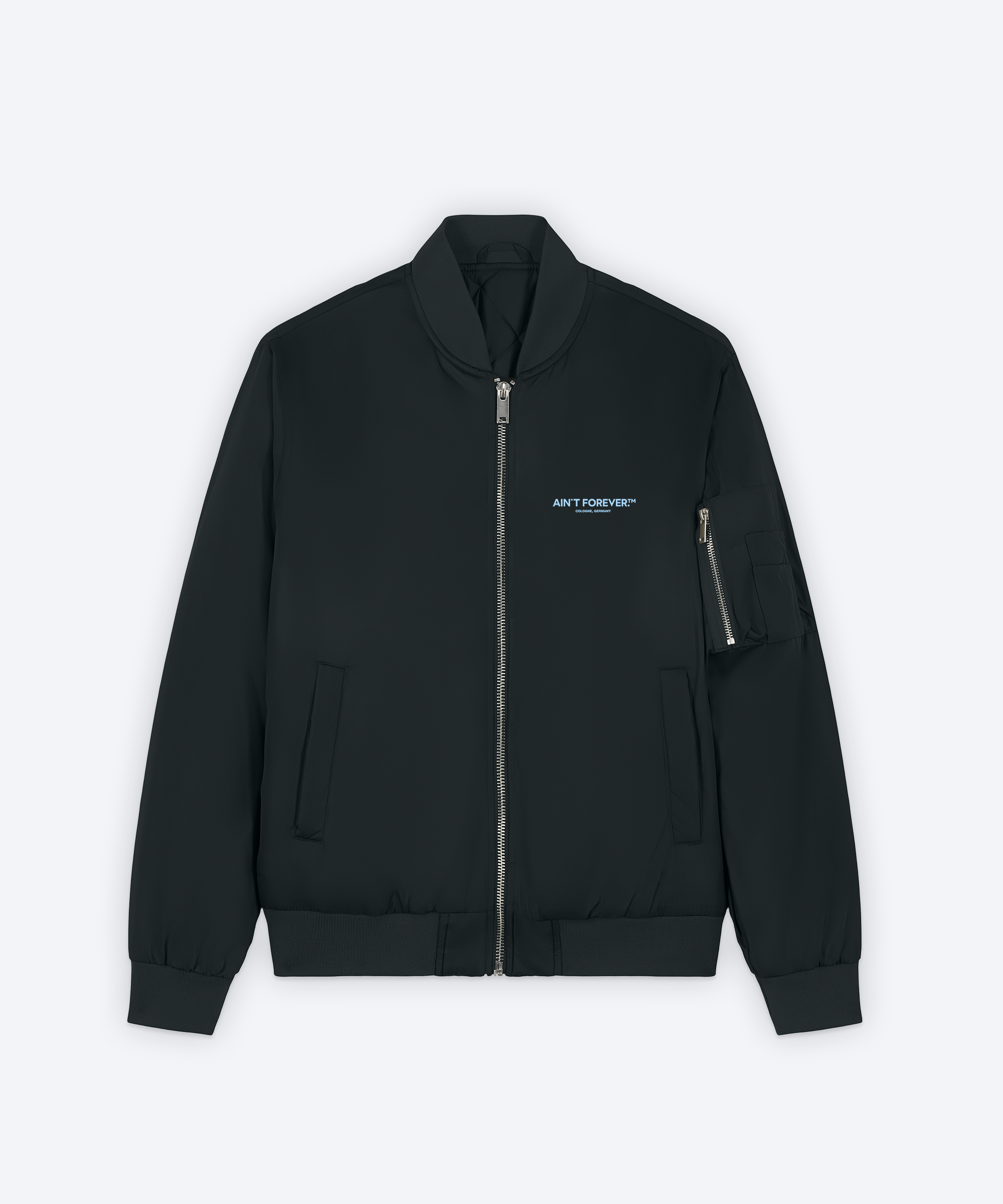 THE ESSENTIAL BOMBER (BLACK/LIGHT BLUE)