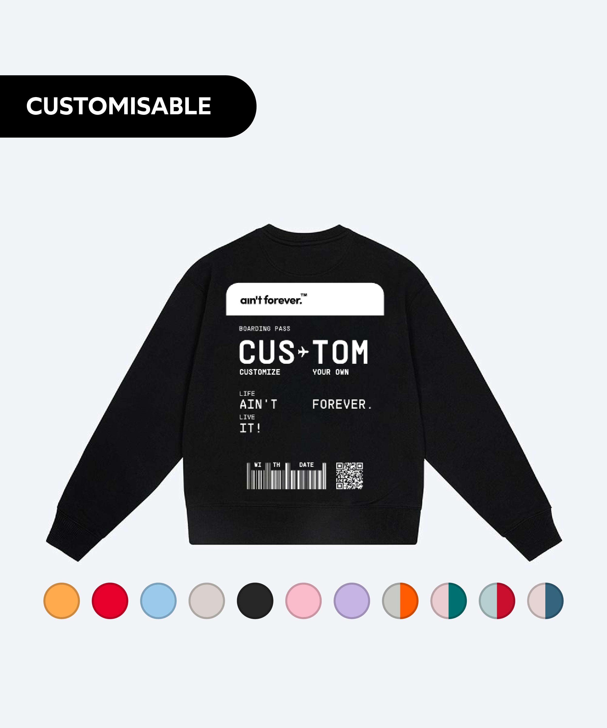 THE BOARDING PASS SWEATSHIRT CONFIGURATOR