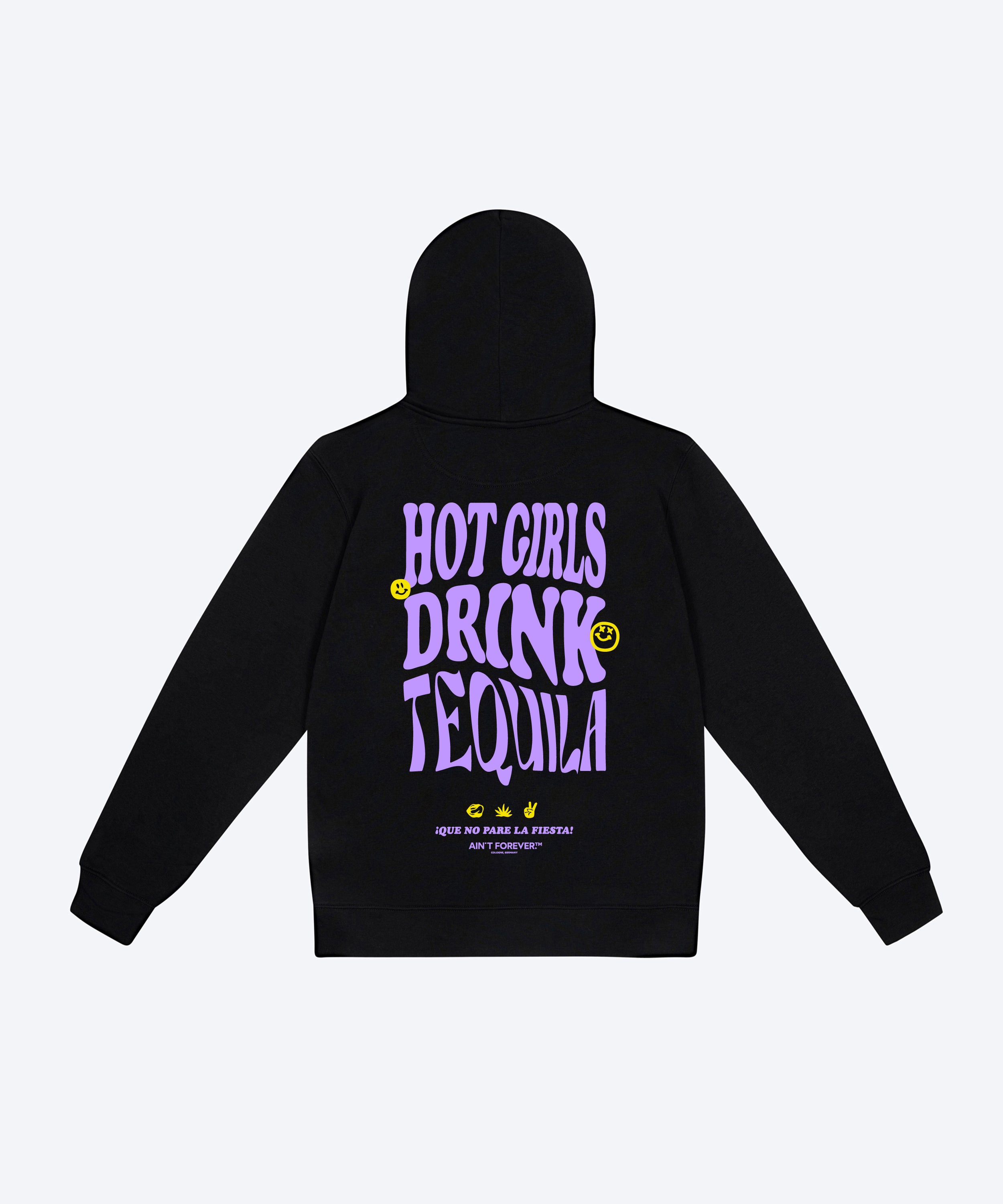 THE "HOT GIRLS DRINK TEQUILA" HOODIE (BLACK/LAVENDER/YELLOW)