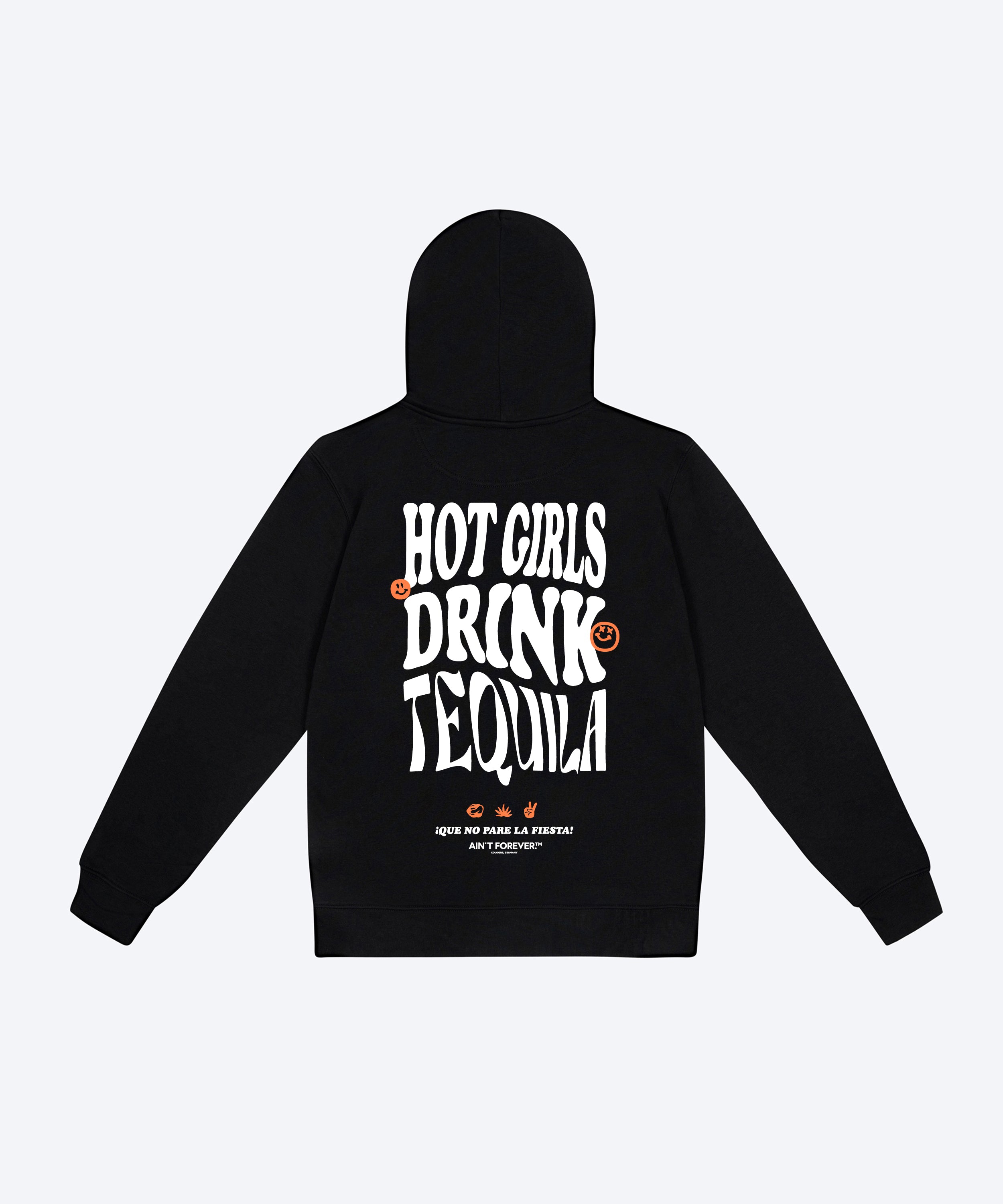 THE "HOT GIRLS DRINK TEQUILA" HOODIE (BLACK/WHITE/ORANGE)