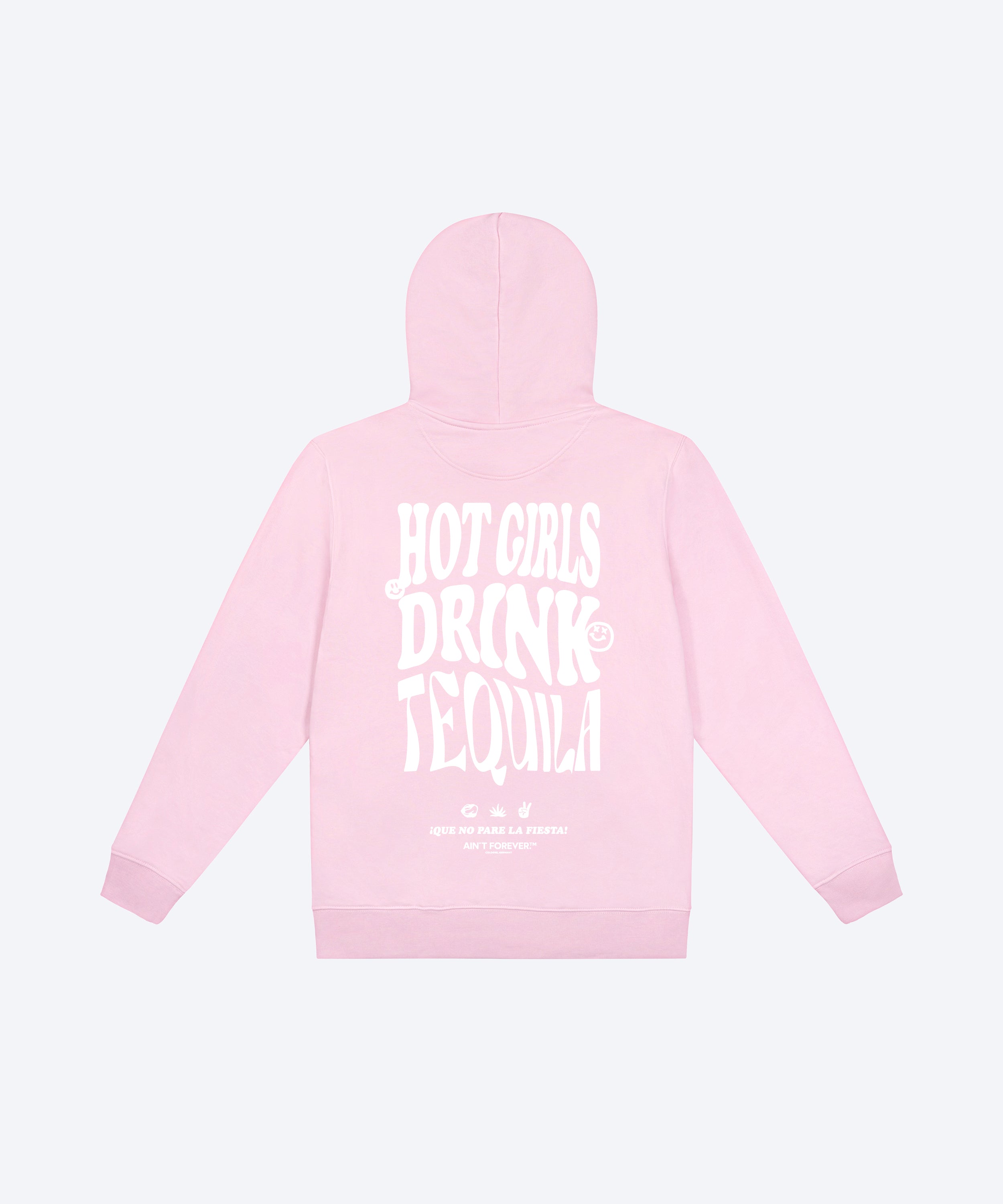 THE "HOT GIRLS DRINK TEQUILA" HOODIE (PINK/WHITE)