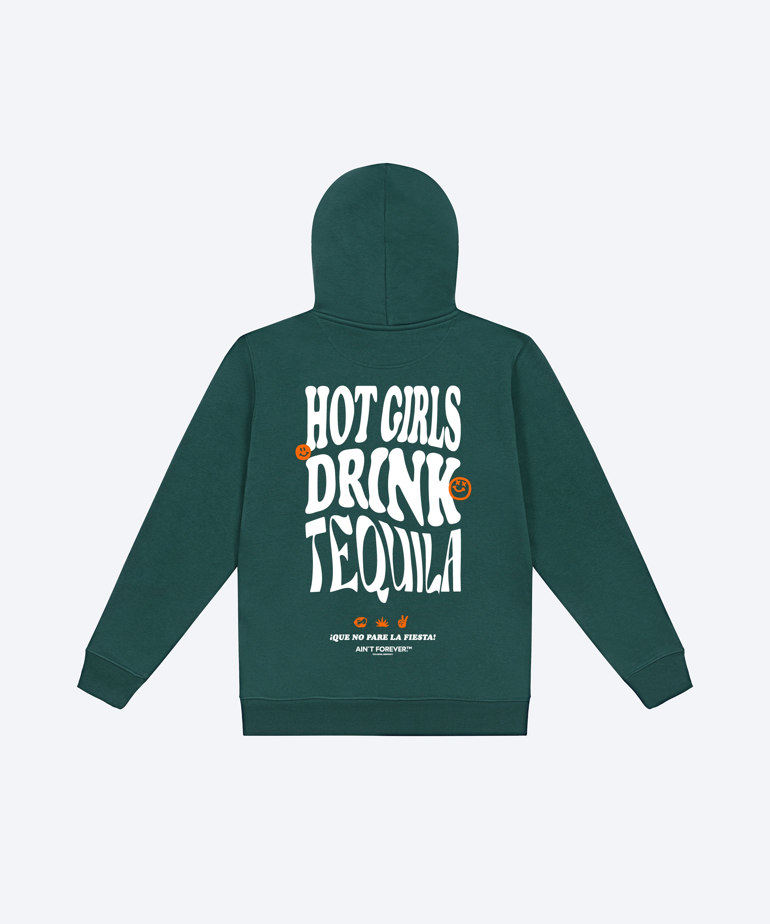 THE "HOT GIRLS DRINK TEQUILA" HOODIE (GLAZED GREEN/WHITE/ORANGE)