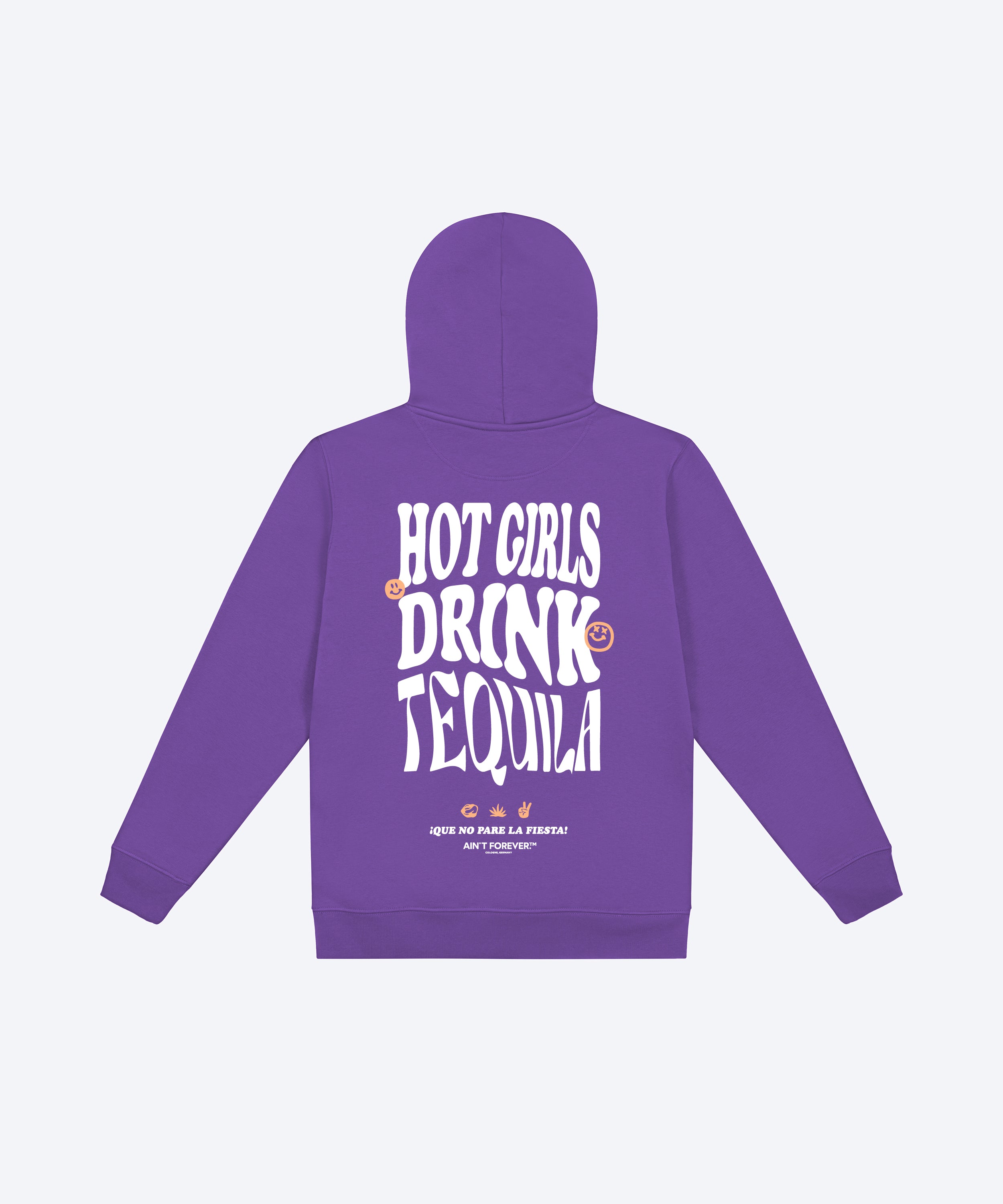 THE "HOT GIRLS DRINK TEQUILA" HOODIE (PURPLE LOVE/WHITE/ORANGE)