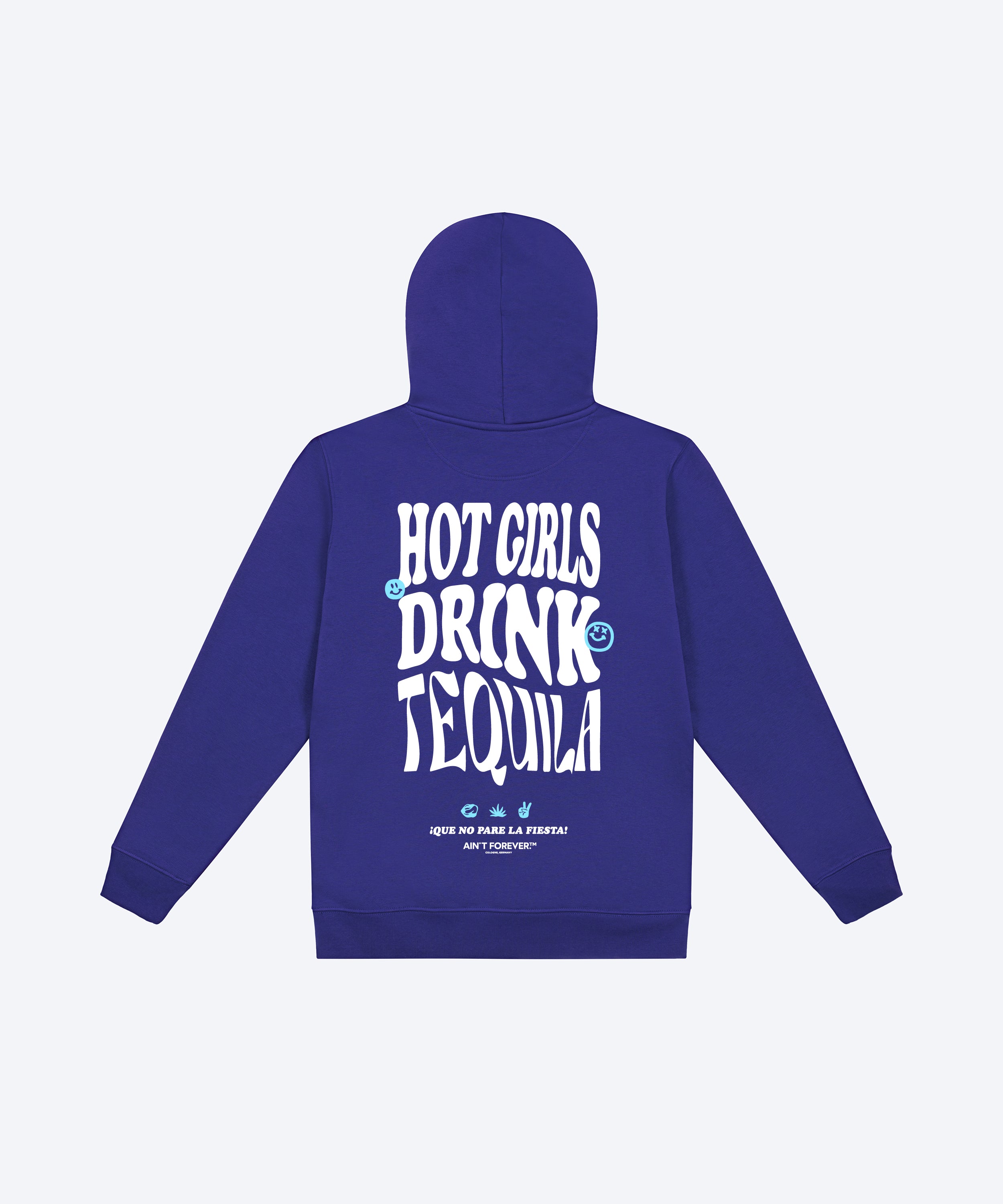 THE "HOT GIRLS DRINK TEQUILA" HOODIE (BLUE/WHITE/LIGHT BLUE)