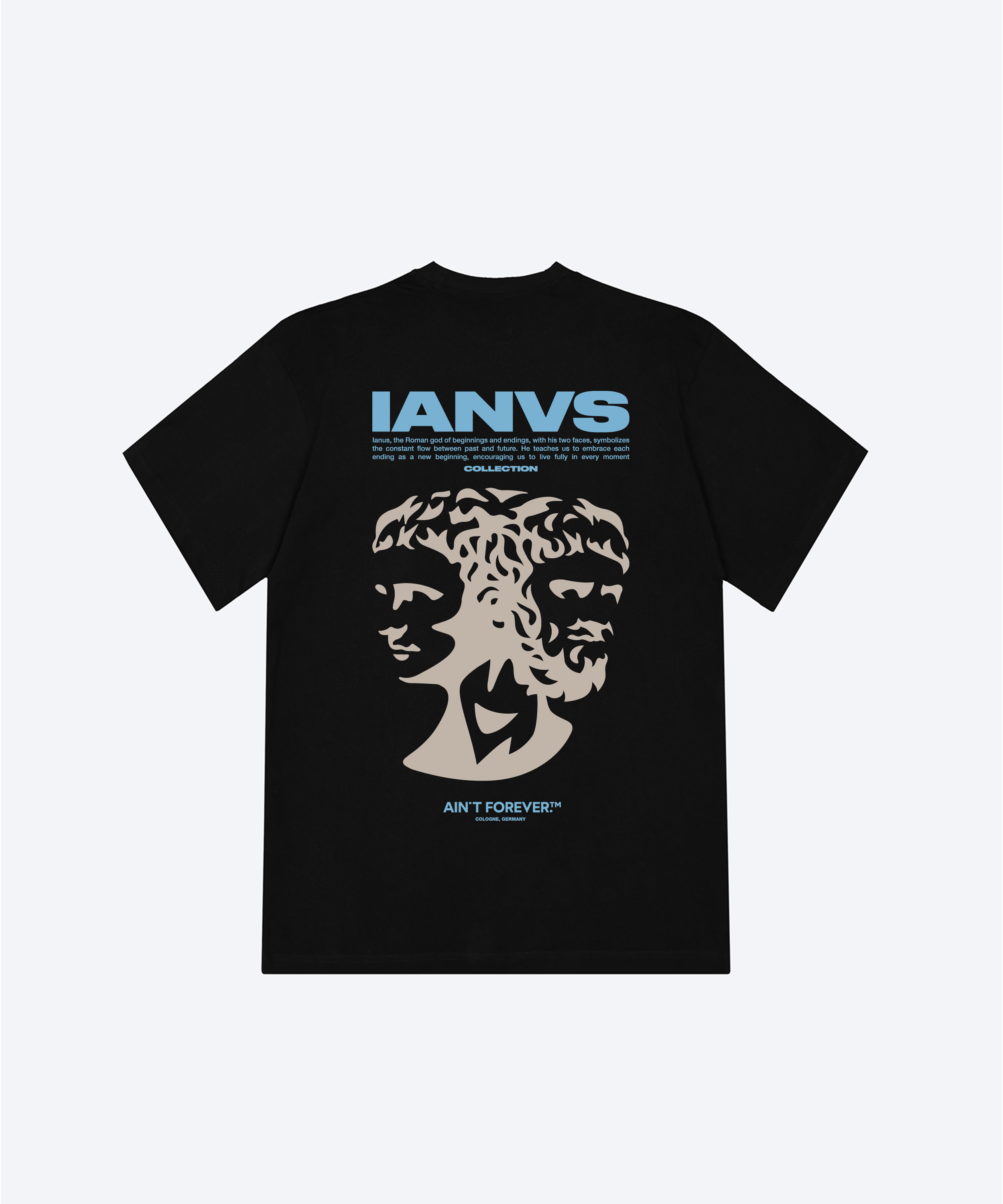 THE IANVS T-SHIRT (BLACK/LIGHTBLUE/BEIGE)