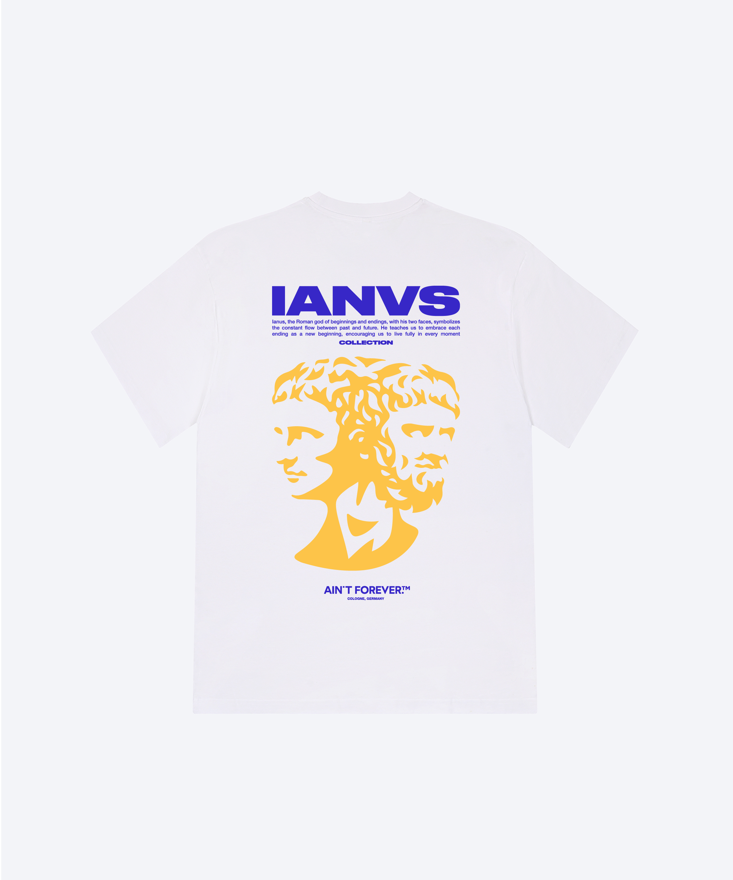 THE IANVS T-SHIRT (WHITE/INDIGO/PEACH)