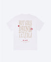 THE "HOT GIRLS DRINK TEQUILA" T-SHIRT (WHITE/BEIGE/RED)