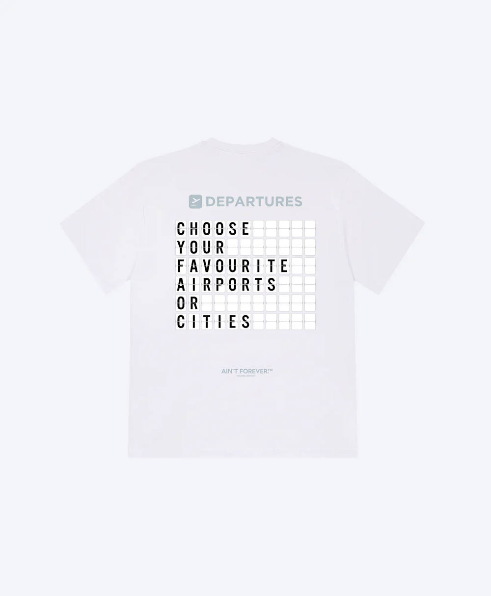 THE OVERSIZED DEPARTURES T-SHIRT (CONFIGURATOR) (WHITE / PASTEL BLUE)