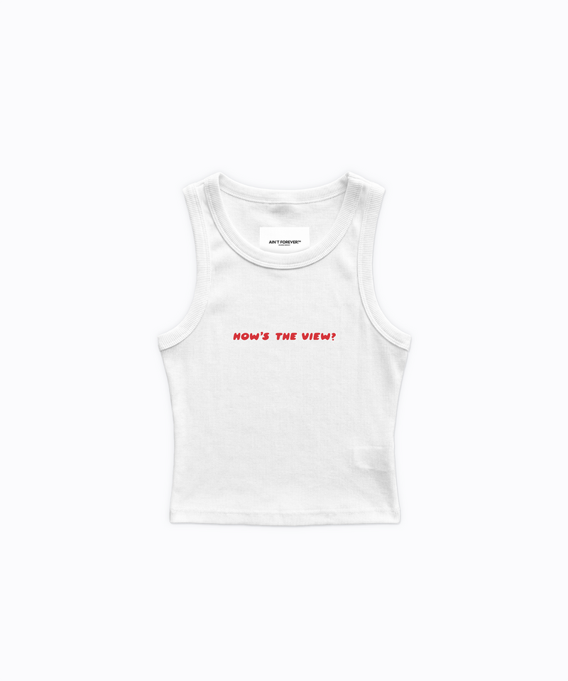 "HOW'S THE VIEW?" CROP TOP