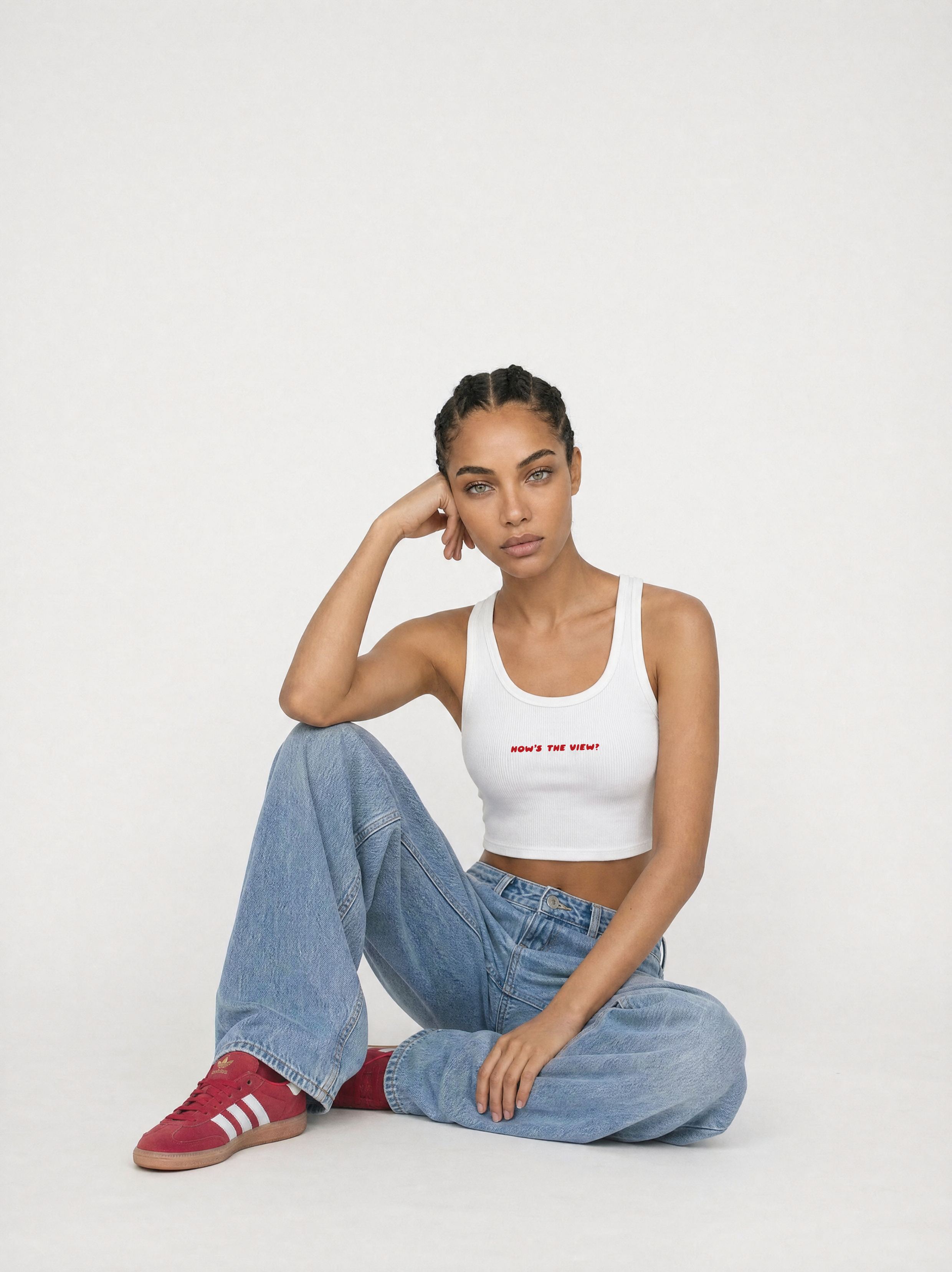 "HOW'S THE VIEW?" CROP TOP