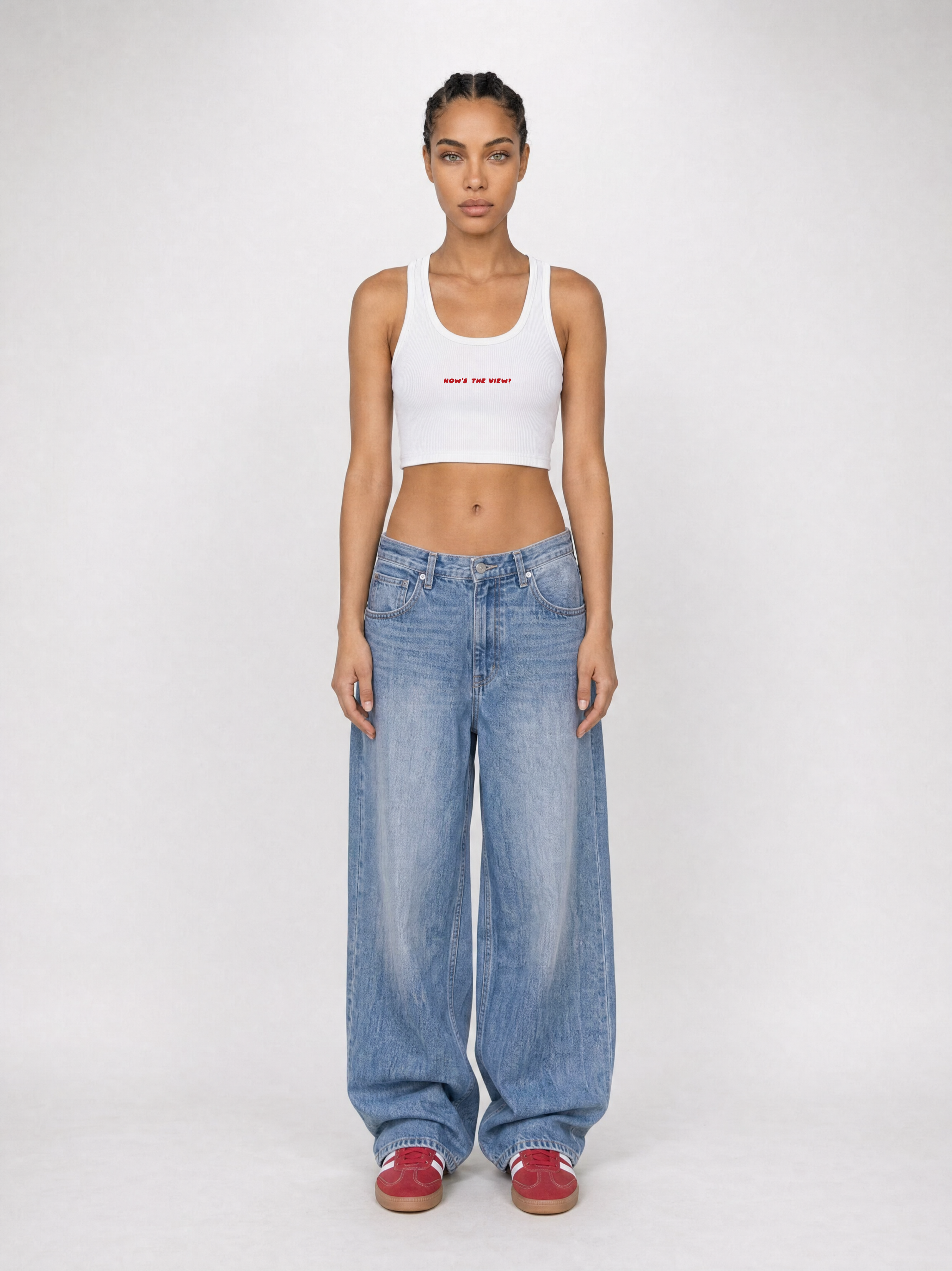 "HOW'S THE VIEW?" CROP TOP