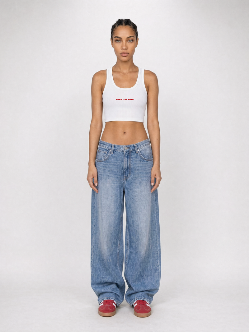"HOW'S THE VIEW?" CROP TOP