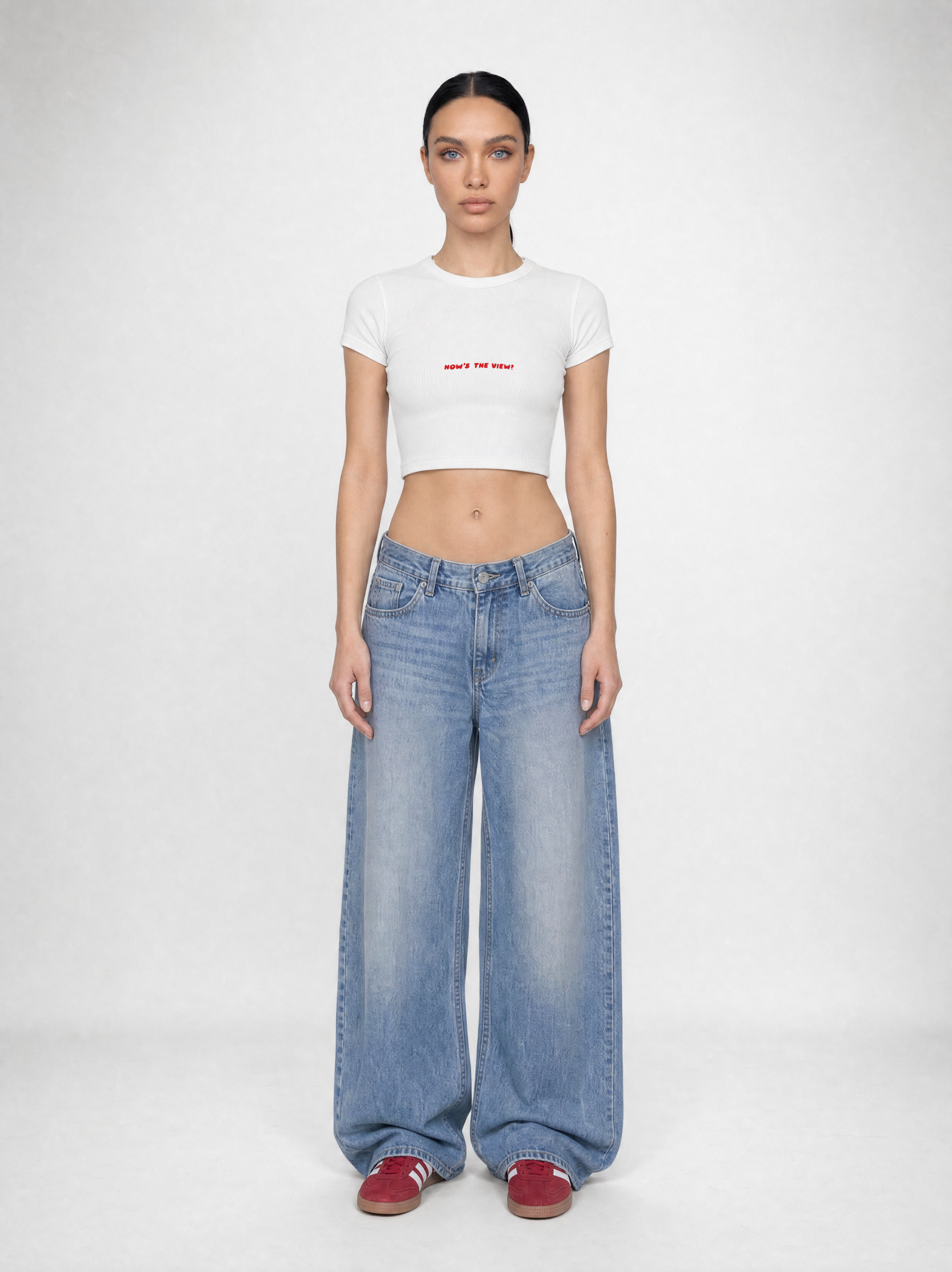 HOW'S THE VIEW? CROPPED TEE