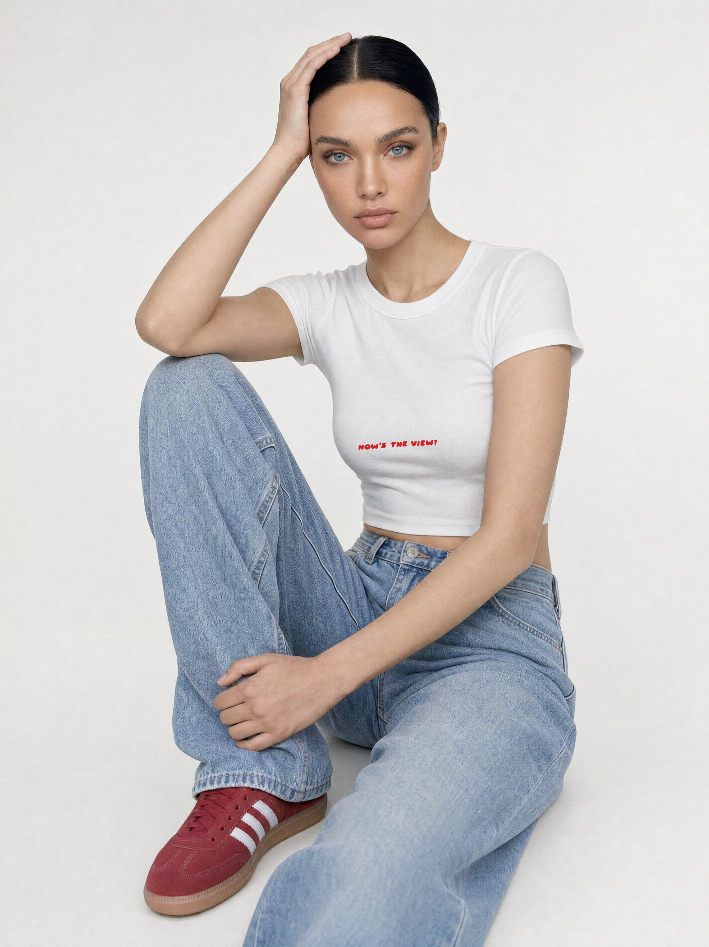 HOW'S THE VIEW? CROPPED TEE