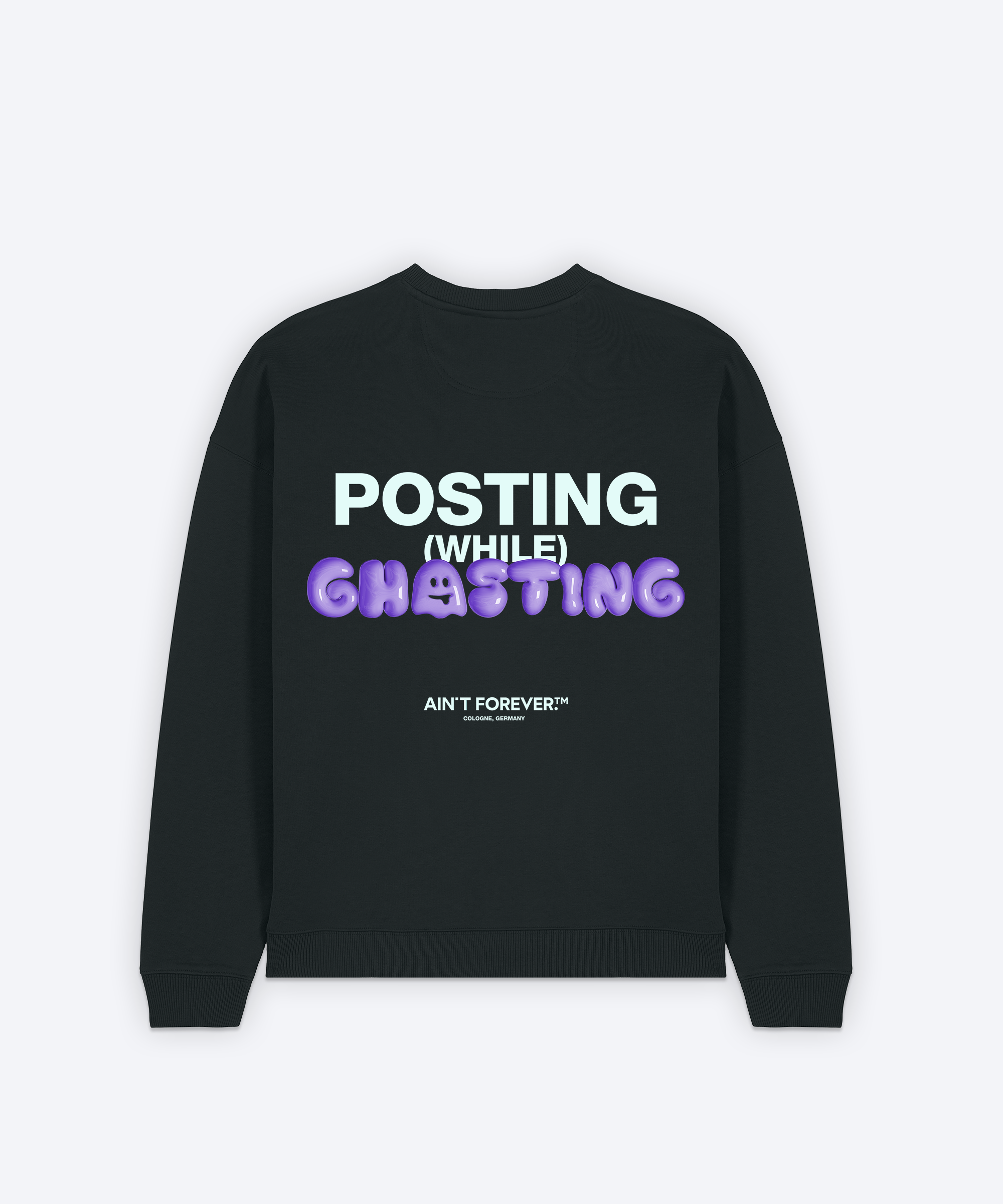 POSTING WHILE GHOSTING SWEATSHIRT (BLACK)