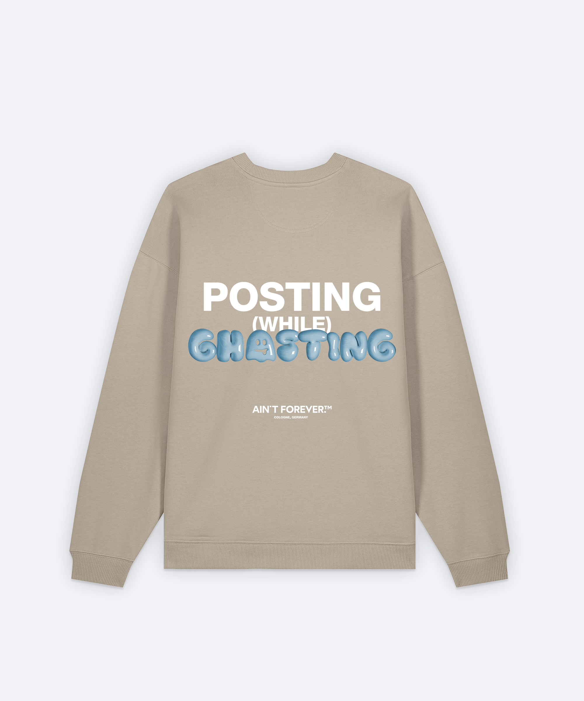 POSTING WHILE GHOSTING SWEATSHIRT (STONE)
