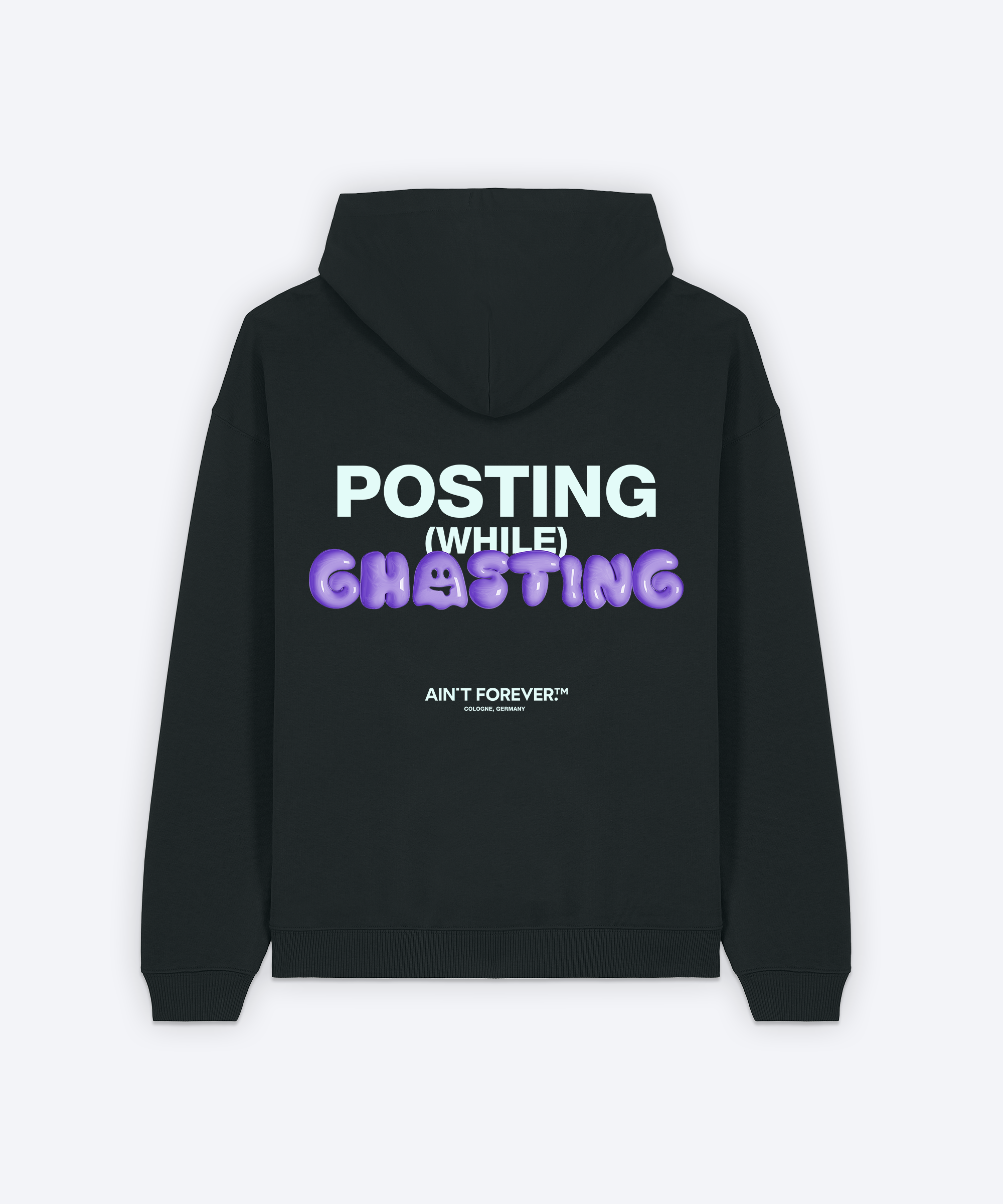 POSTING WHILE GHOSTING HOODIE (BLACK)