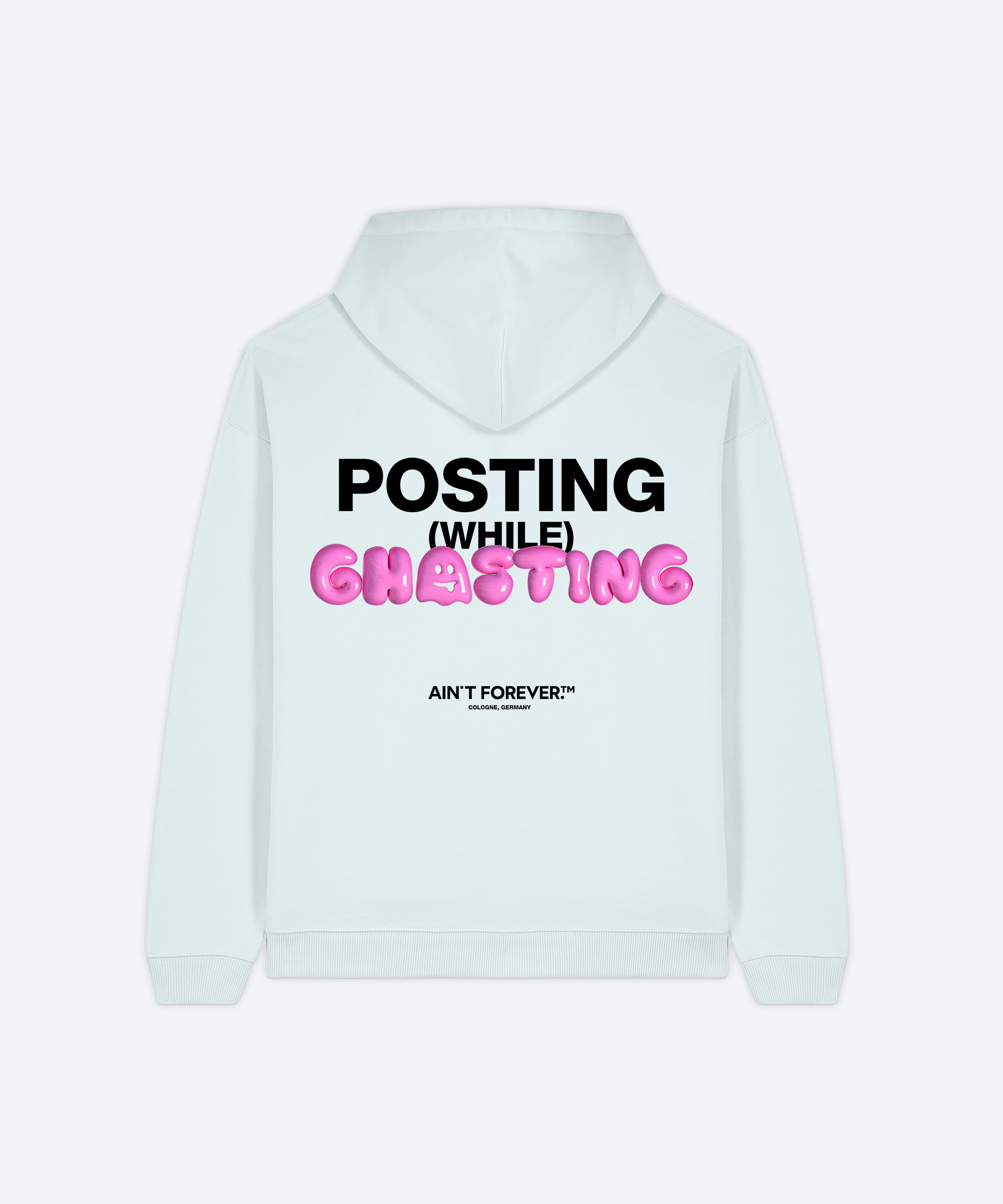 POSTING WHILE GHOSTING HOODIE (BLUE ICE)