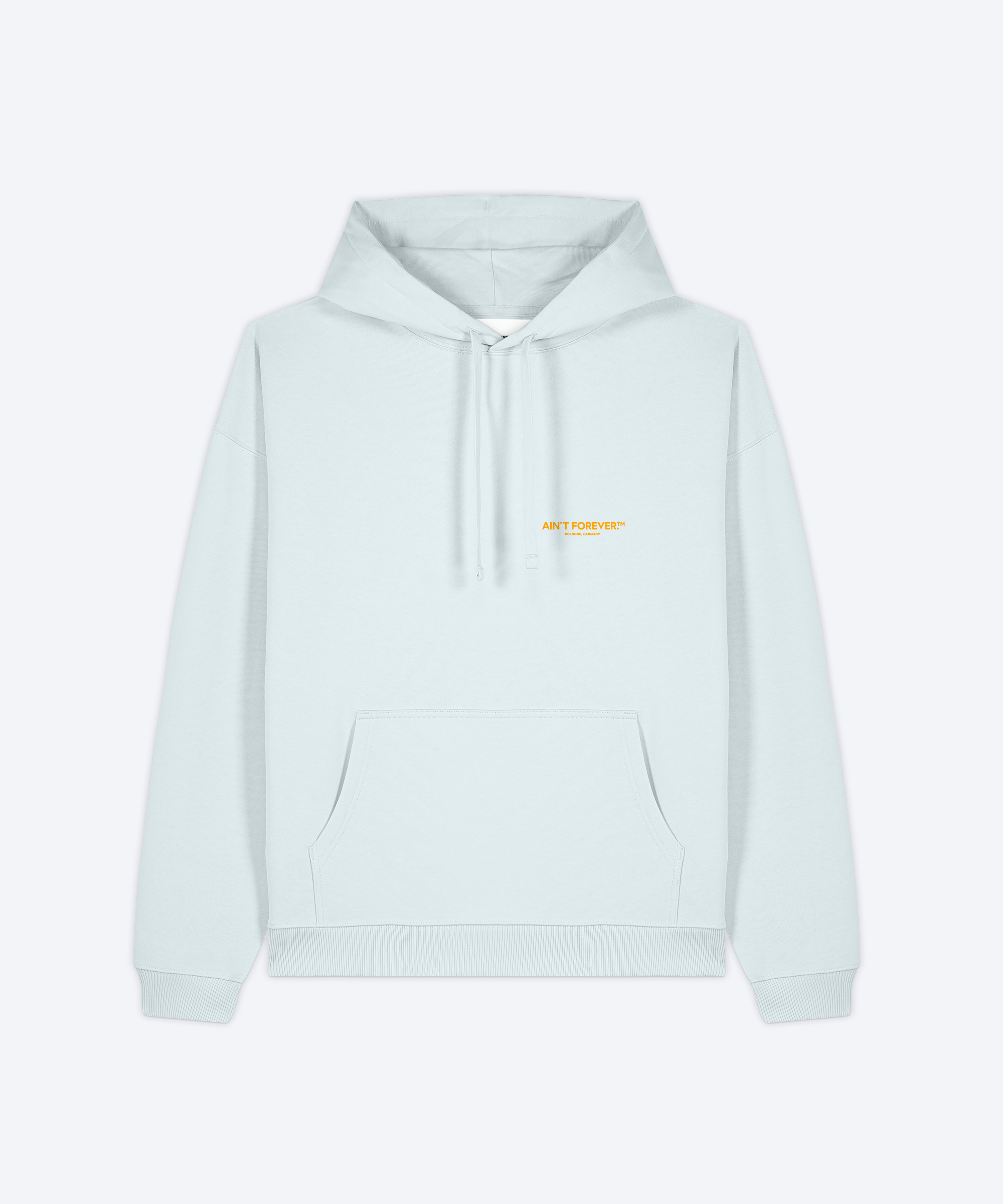 THE ESSENTIAL HOODIE (BLUE ICE/ORANGE)