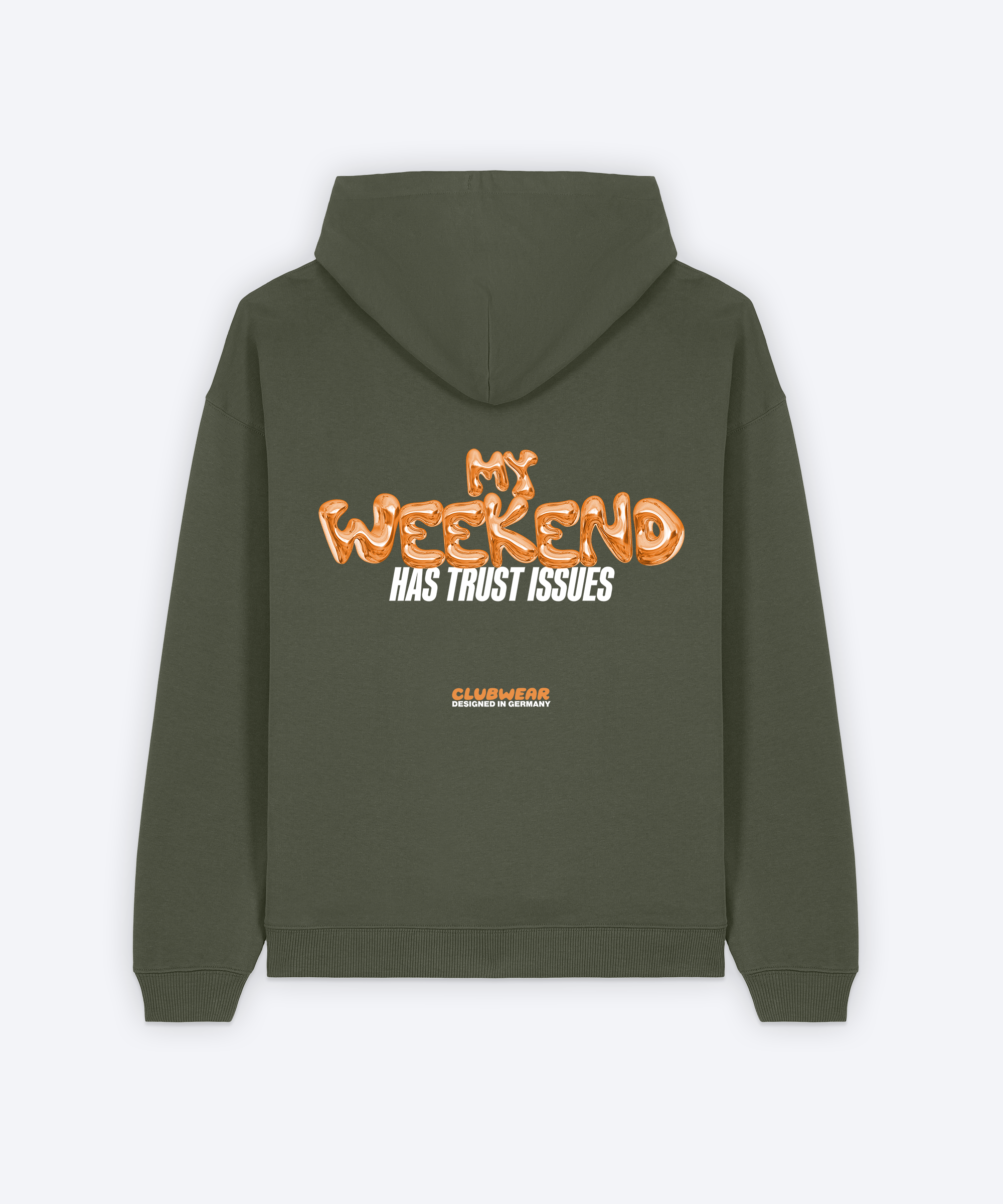 MY WEEKEND HAS TRUST ISSUES HOODIE (KHAKI)