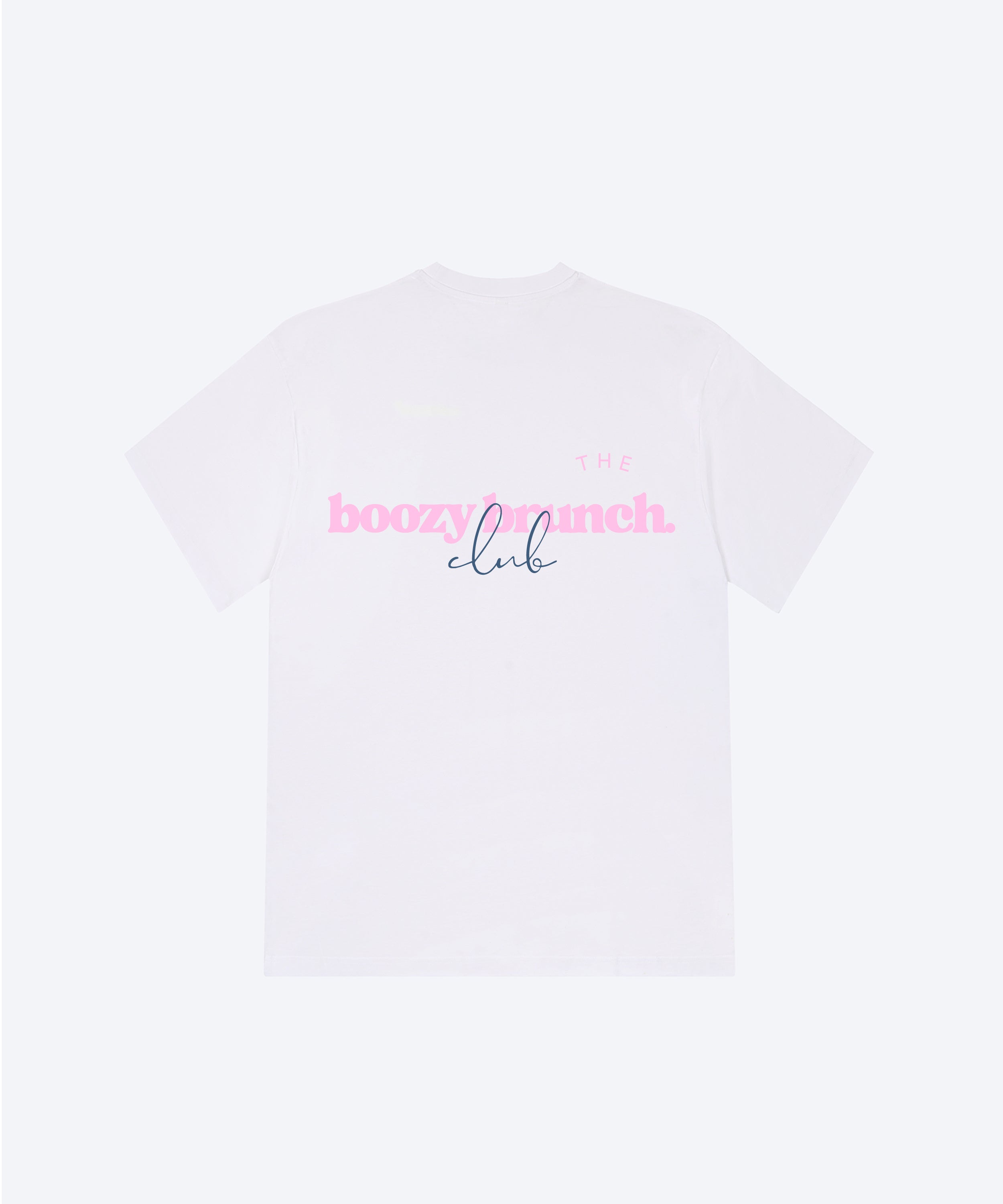 THE BOOZY BRUNCH CLUB T-SHIRT (WHITE / PINK)