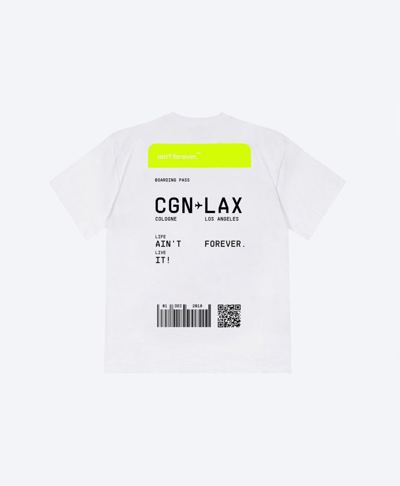 
                  
                    THE BOARDING PASS T-SHIRT (CGN - LAX)
                  
                