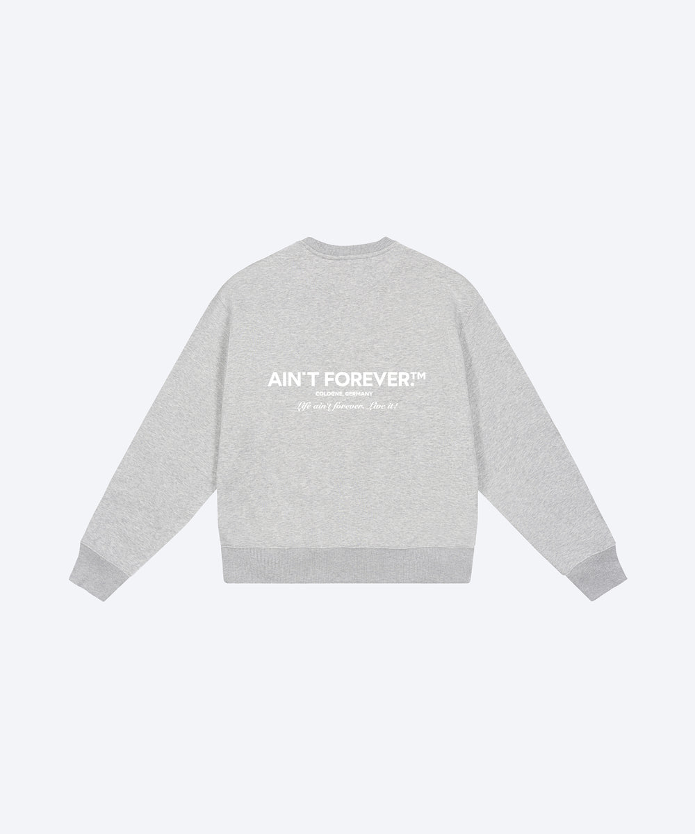 THE OVERSIZED LIVE IT! SWEATSHIRT (HEATHER GRAY / WHITE)